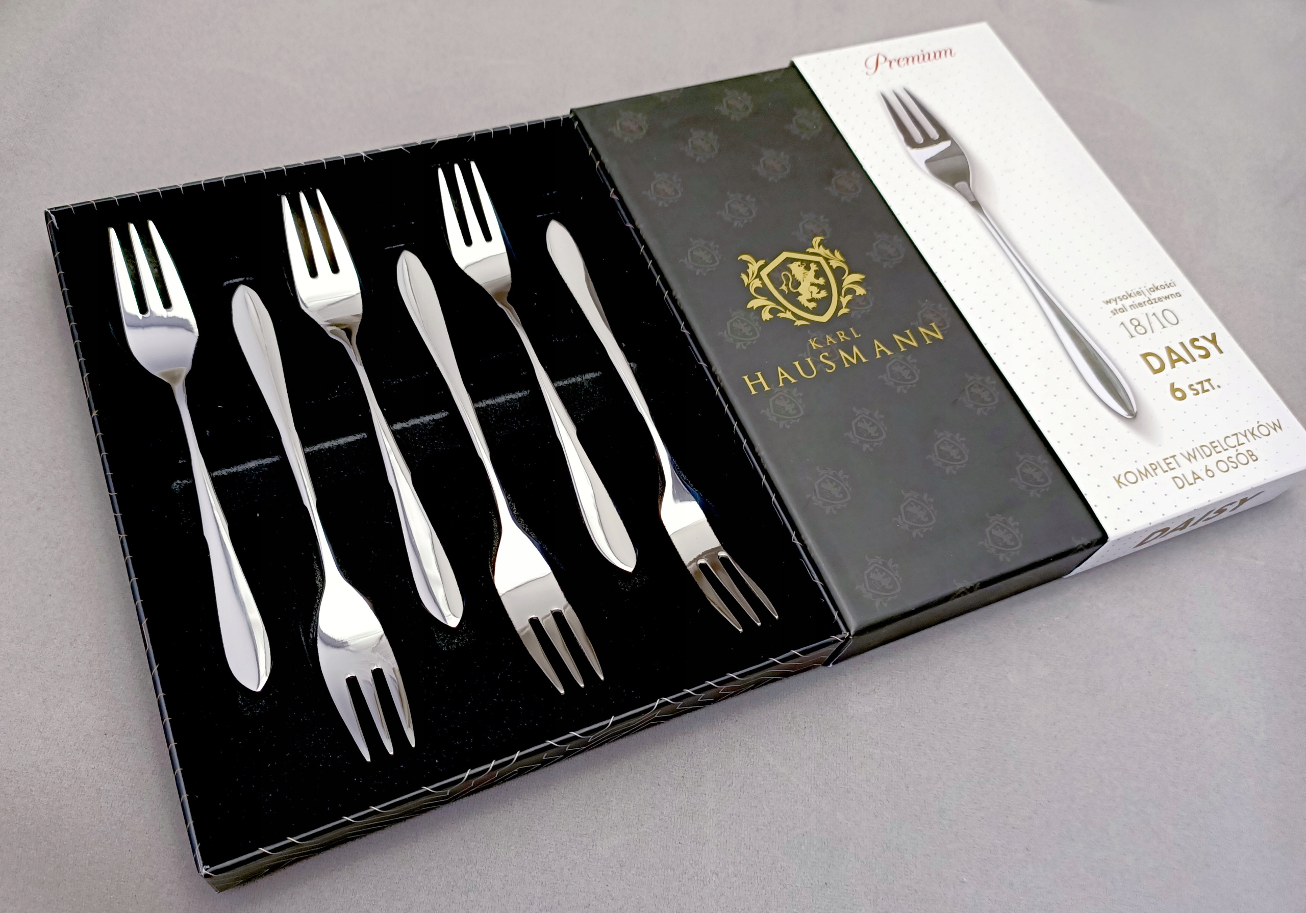 ZESTAW WIDELCZYKI DO CIASTA 6 os kpl PREMIUM 18/10