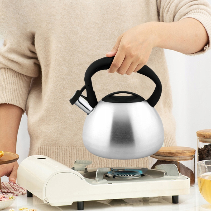 CZAJNIK stalowy nierdzewny 3L z gwizdkiem srebrny