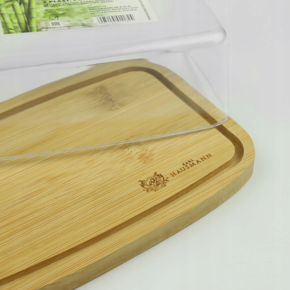 MASELNICZKA BAMBUSOWA Z PLASTIKOWĄ POKRYWĄ POJEMNIK DO PRZECHOWYWANIA MASŁA