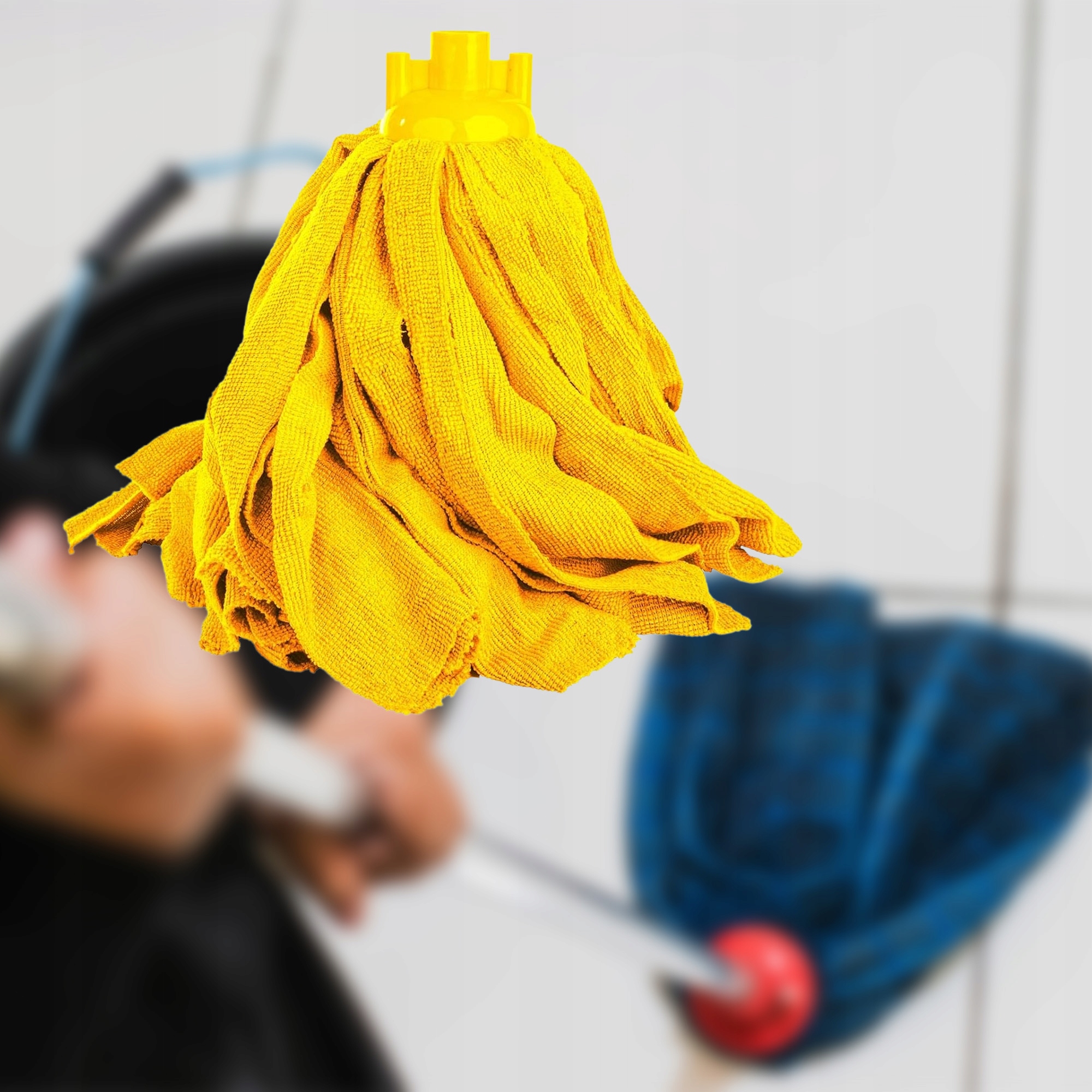 KOŃCÓWKA DO MOPA ZÓŁTA Z MIKROFIBRY PASKOWA SUPERCHLONNA KLARA