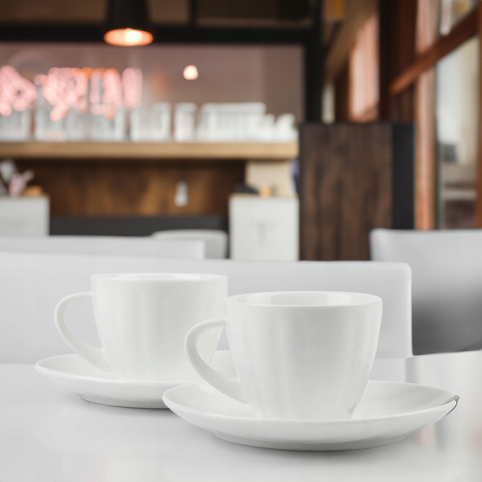 ZESTAW FILIŻANEK Z TALERZYKAMI NA PREZENT 100 ML PORCELANA DO KAWY HERBATY