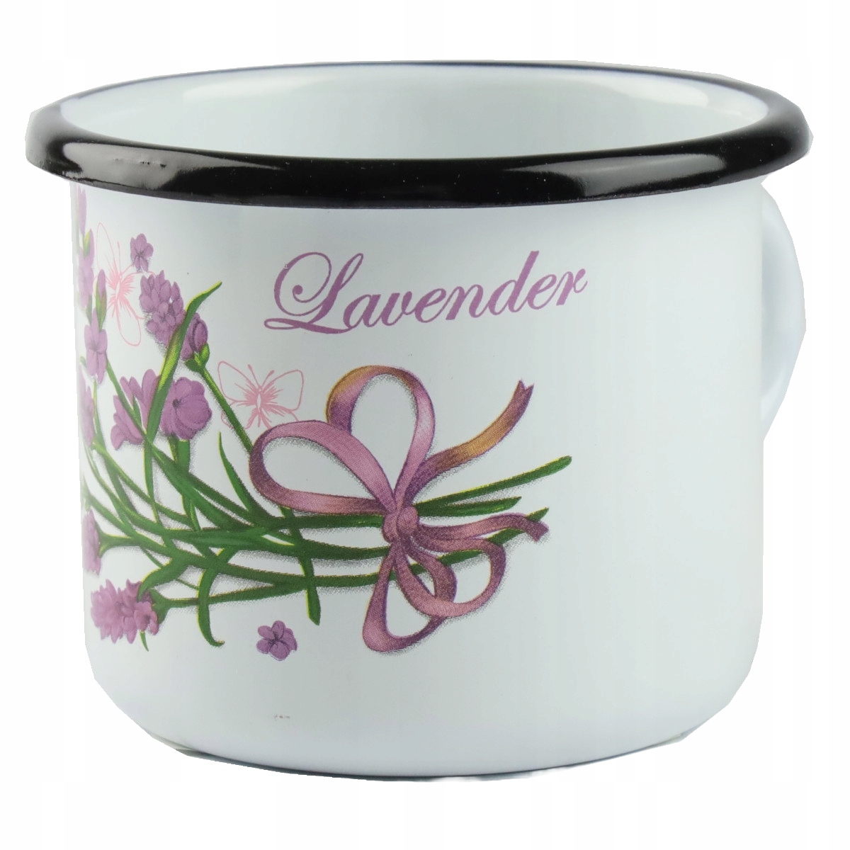 KUBEK SILESIA EMALIA 400 ML 9CM METALOWY KUBEK DO KAWY HERBATY OBOZOWY