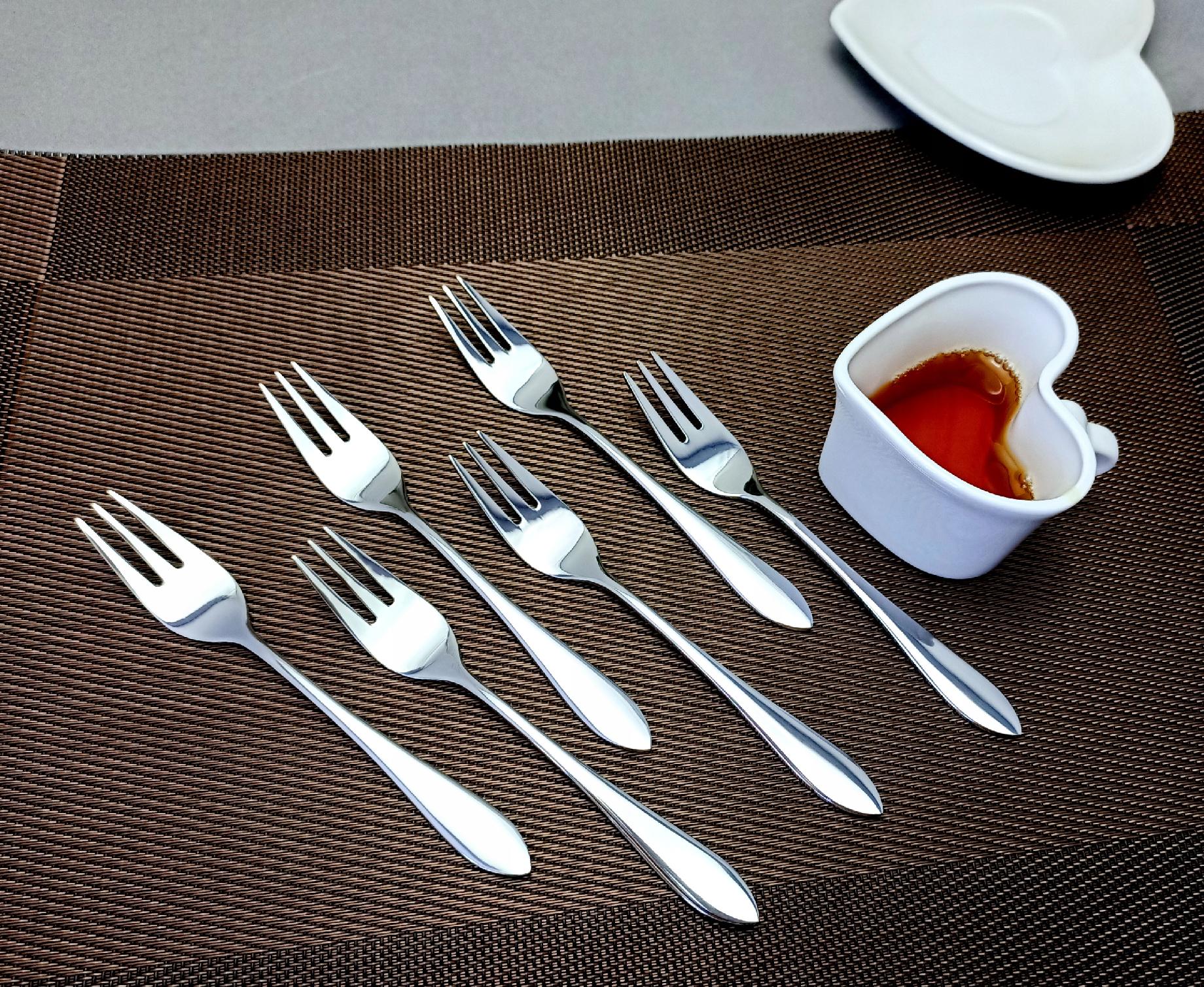 ZESTAW WIDELCZYKI DO CIASTA 6 os kpl PREMIUM 18/10