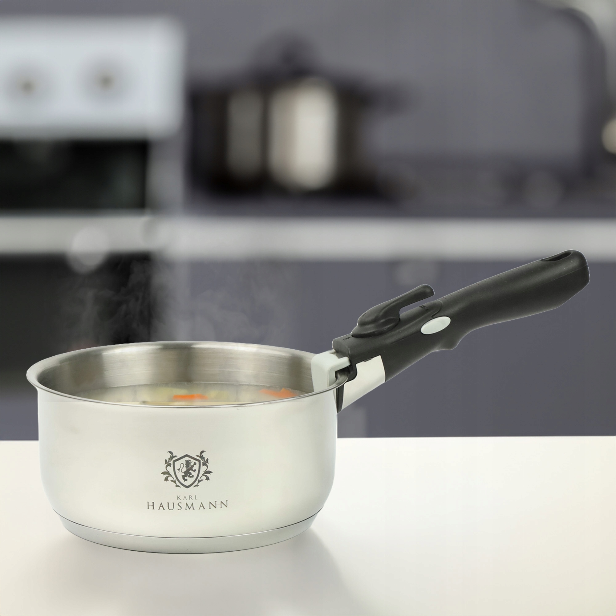 ZESTAW GARNKÓW STALOWYCH GARNKI Z ODPINANĄ RĄCZKĄ 3 SZT FUSION 1,6/2,2/3,1L