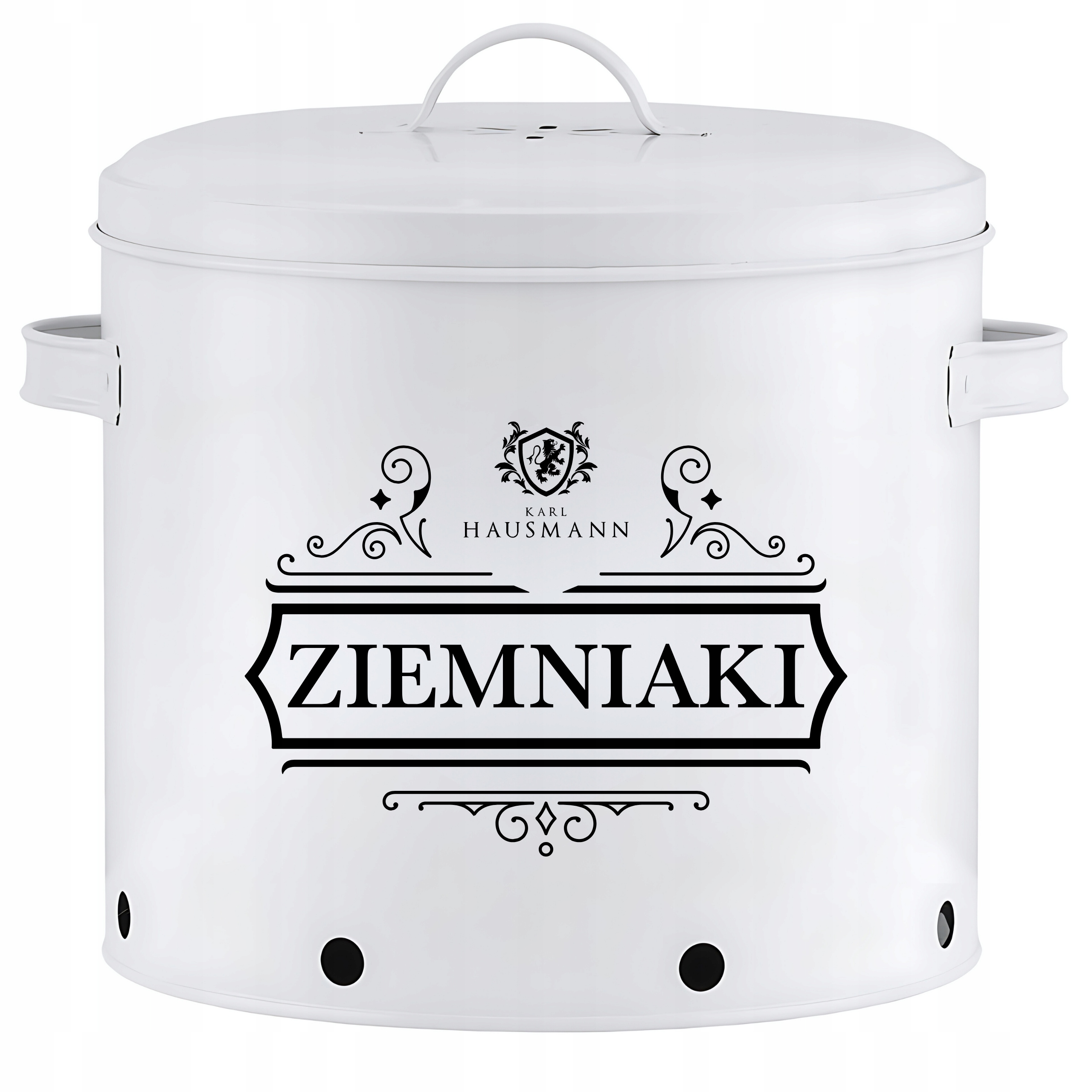 KOMPLET 3 POJEMNIKI METALOWE NA PRZECHOWYWANIE CEBULI CZOSNKU ZIEMNIAKÓW