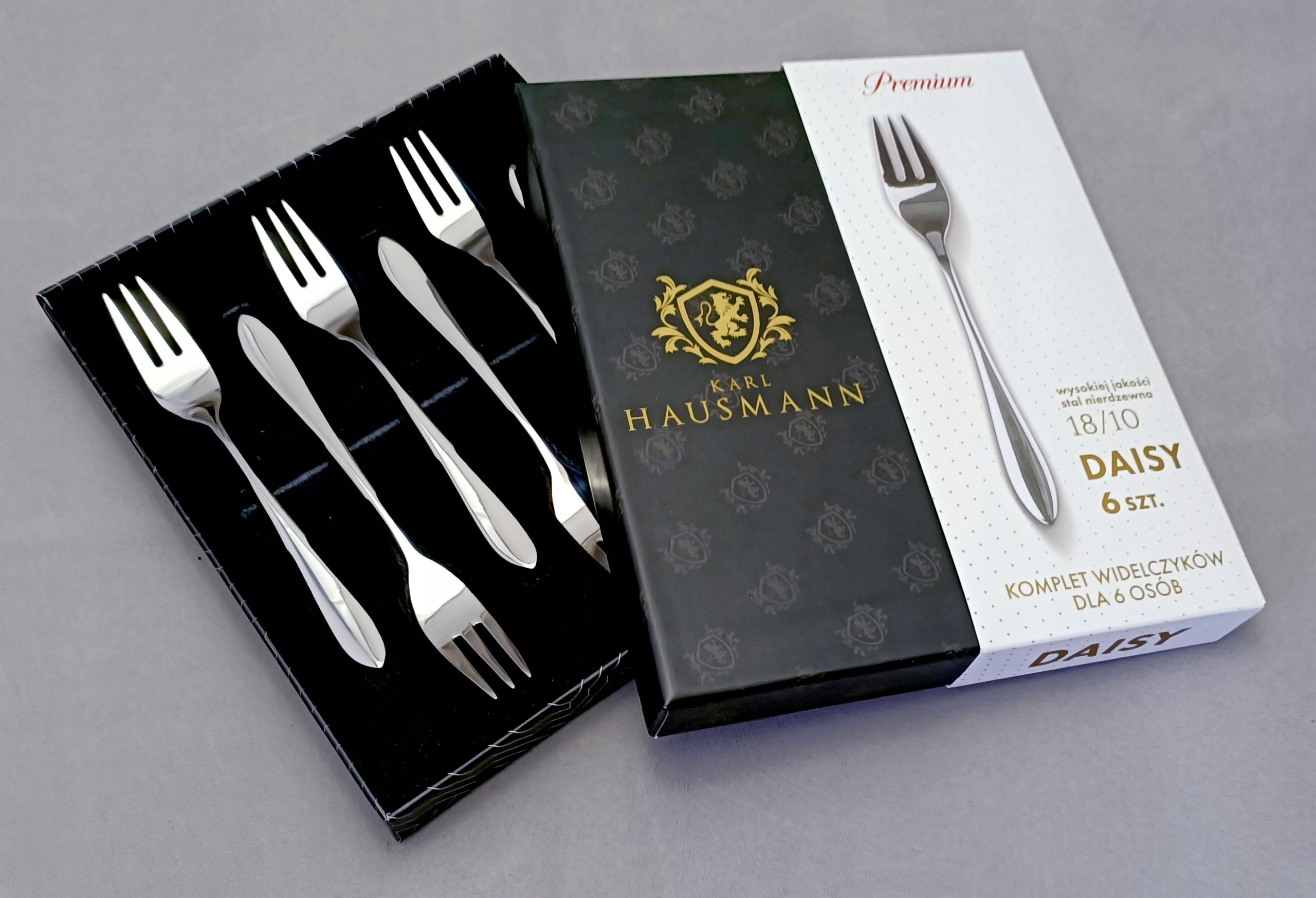 ZESTAW WIDELCZYKI DO CIASTA 6 os kpl PREMIUM 18/10