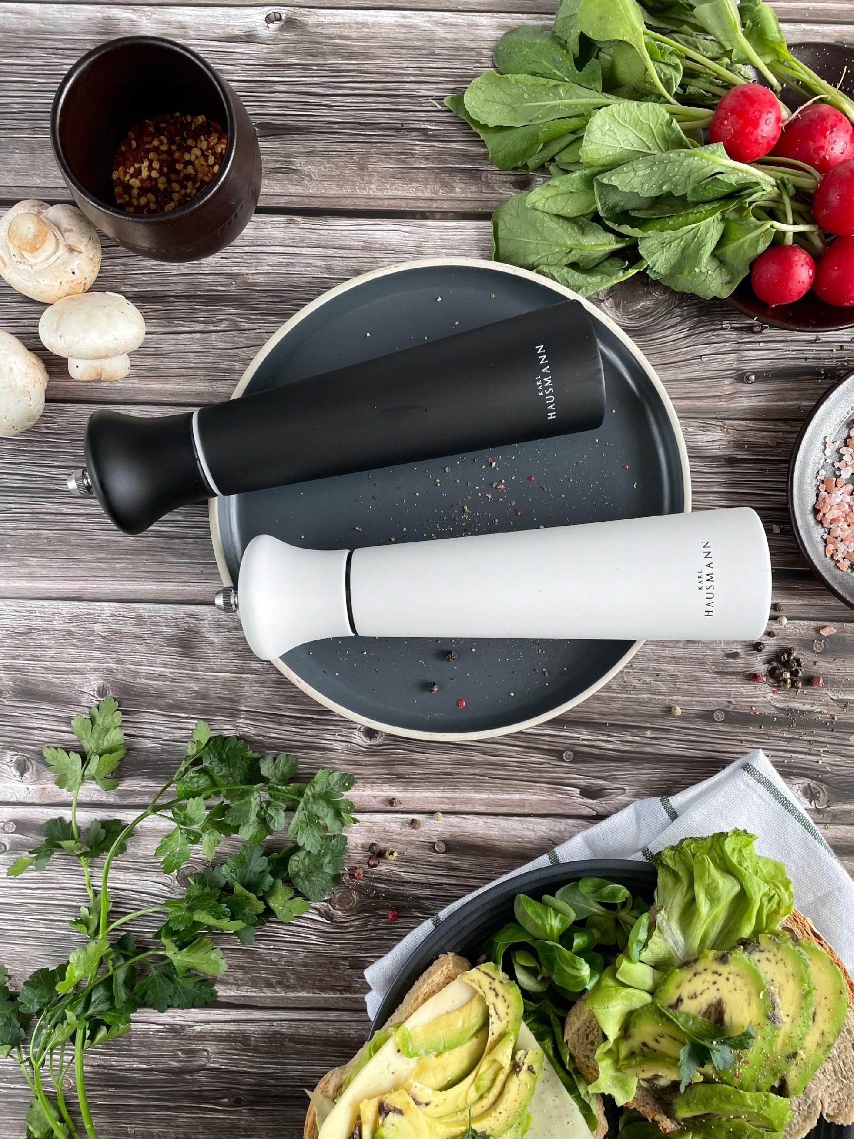 MŁYNEK RĘCZNY ZESTAW 2 SZT DO MIELENIA SOLI PIEPRZU PRZYPRAW BIAŁY I CZARNY