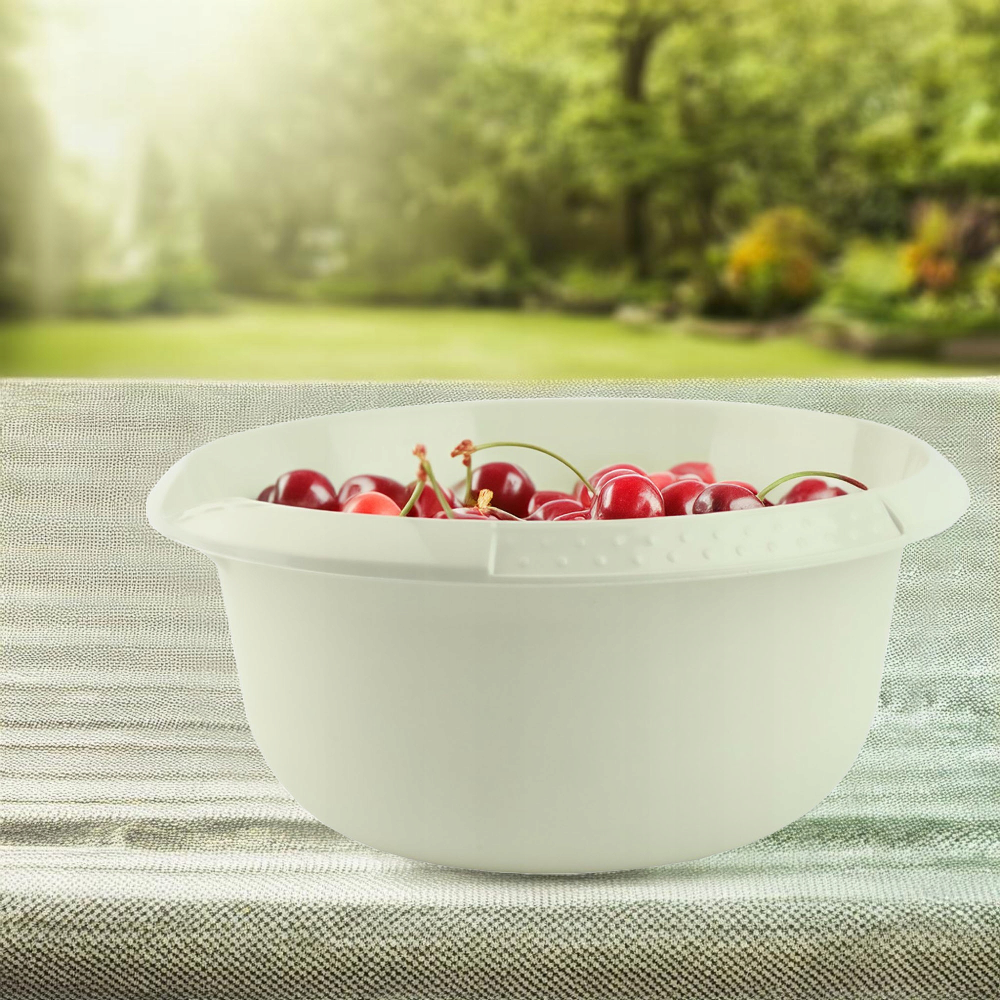 MISKA OKRĄGŁA UNIWERSALNA MISA DO KUCHNI OGRODU NA WARZYWA OWOCE 3L ECRU