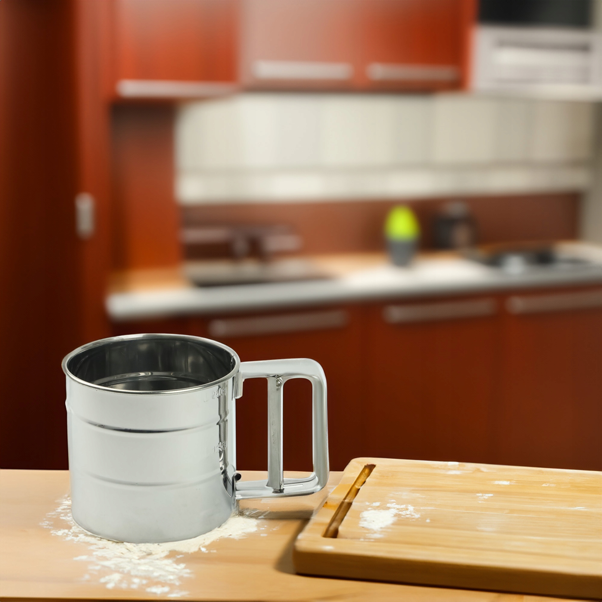 PRZESIEWACZ PRZESIEWAK SITKO DO MĄKI CUKRU PUDRU STALOWY SITO CEDZAK 9X10CM