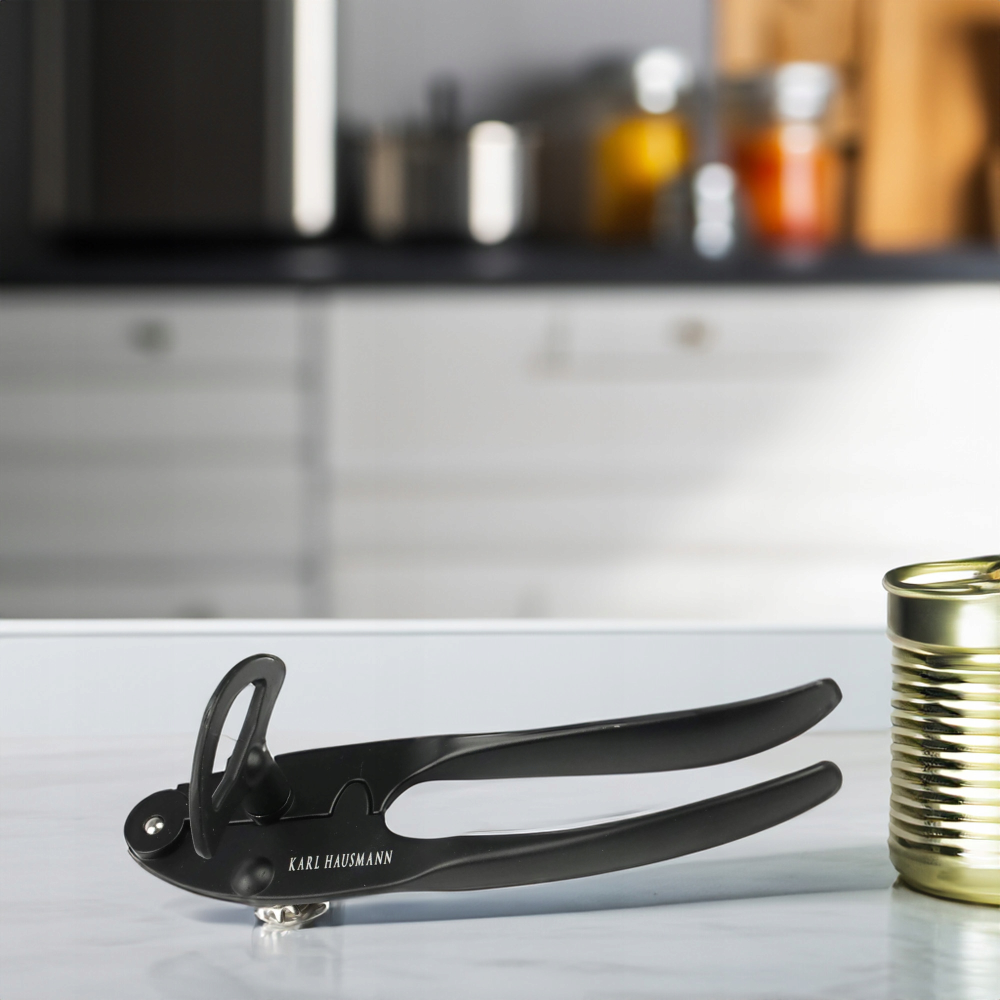 OTWIERACZ DO PUSZEK KONSERW CIĘŻKI SOLIDNY CZARNY STAL NIERDZEWNA