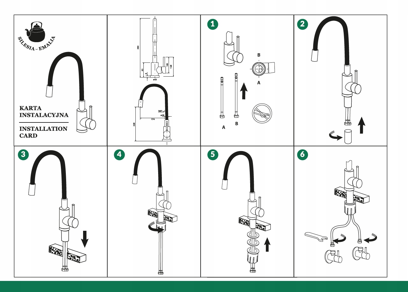 BATERIA KUCHENNA CZARNA ELASTYCZNA GIĘTKA WYLEWKA KRAN CZARNY ZLEWOZMYWAK