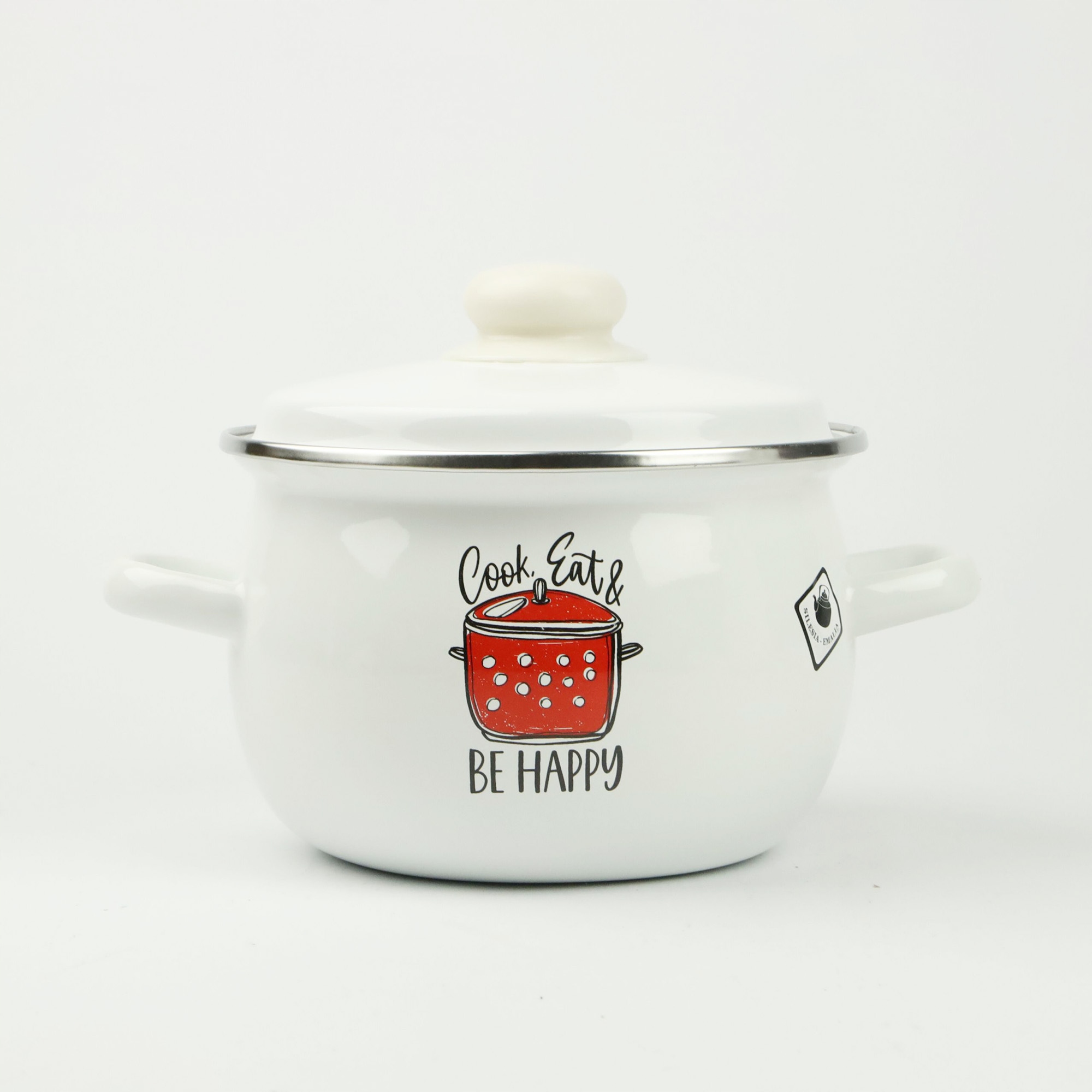 ZESTAW 4 GARNKÓW EMALIOWANYCH Z POKRYWAMI TRADYCYJNE GARNKI EMALIOWANE