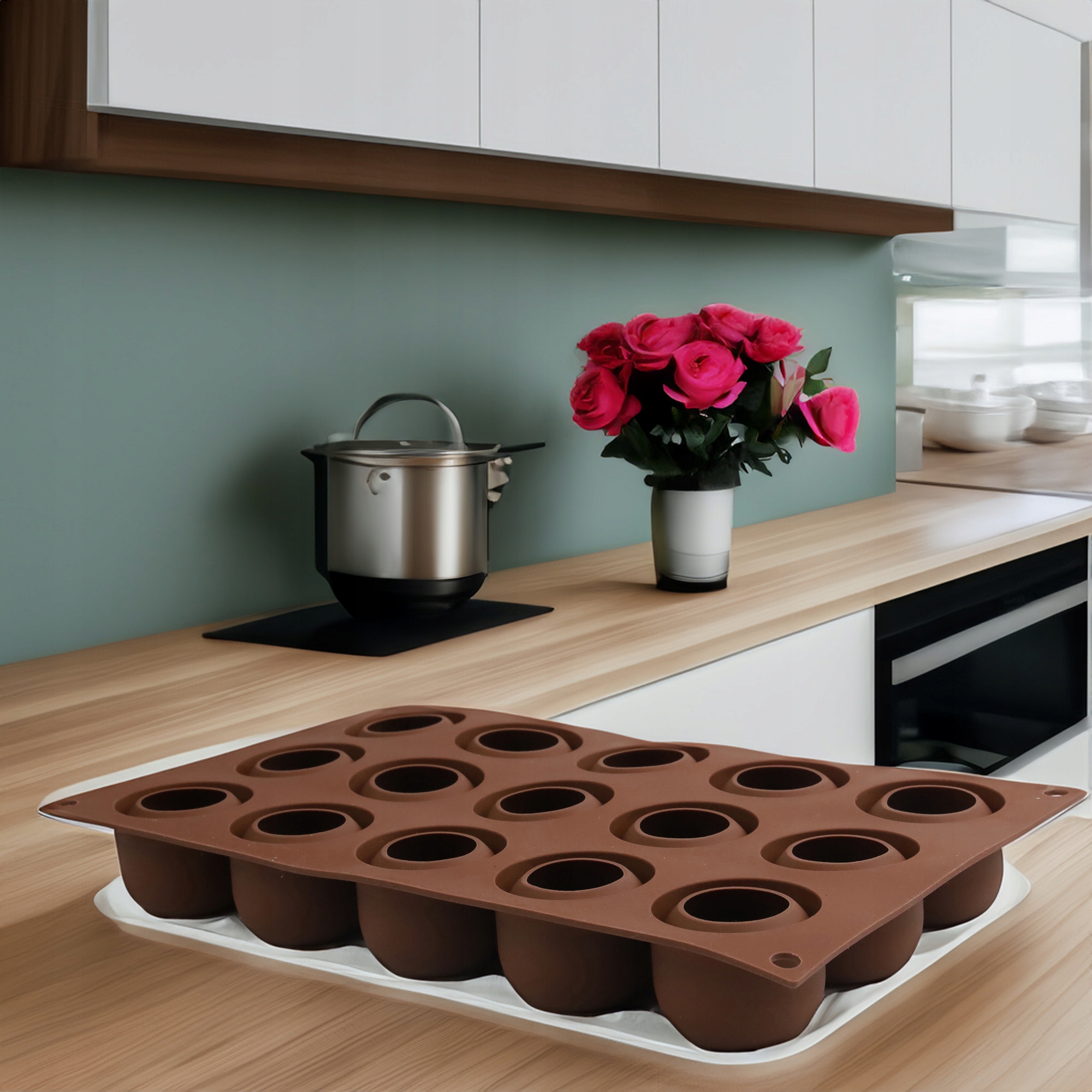 FORMA SILIKONOWA DO MONOPORCJI MASY CUKIERNICZEJ CIASTA CZEKOLADY PRALIN