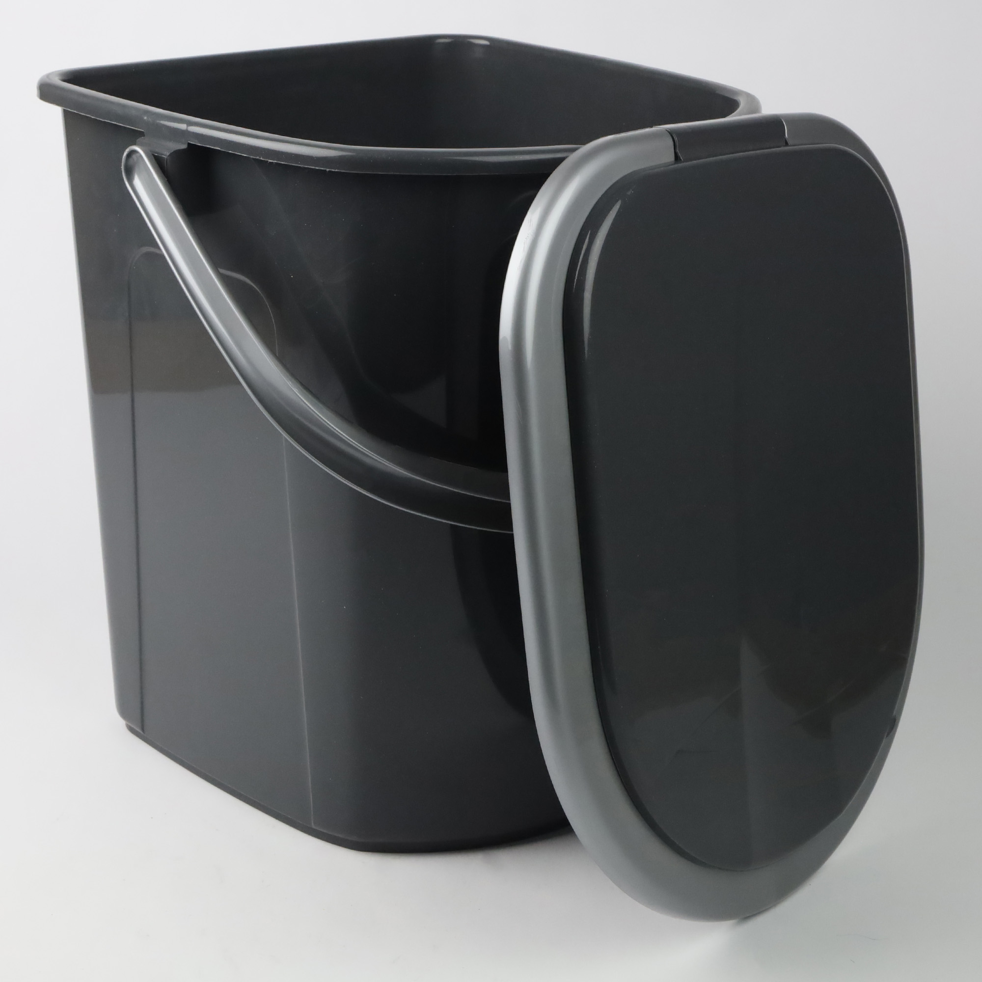 WIADRO WC MOBILNA TOALETA TURYSTYCZNA SZARA 22L Z POKRYWĄ I UCHWYTEM PODRÓŻ