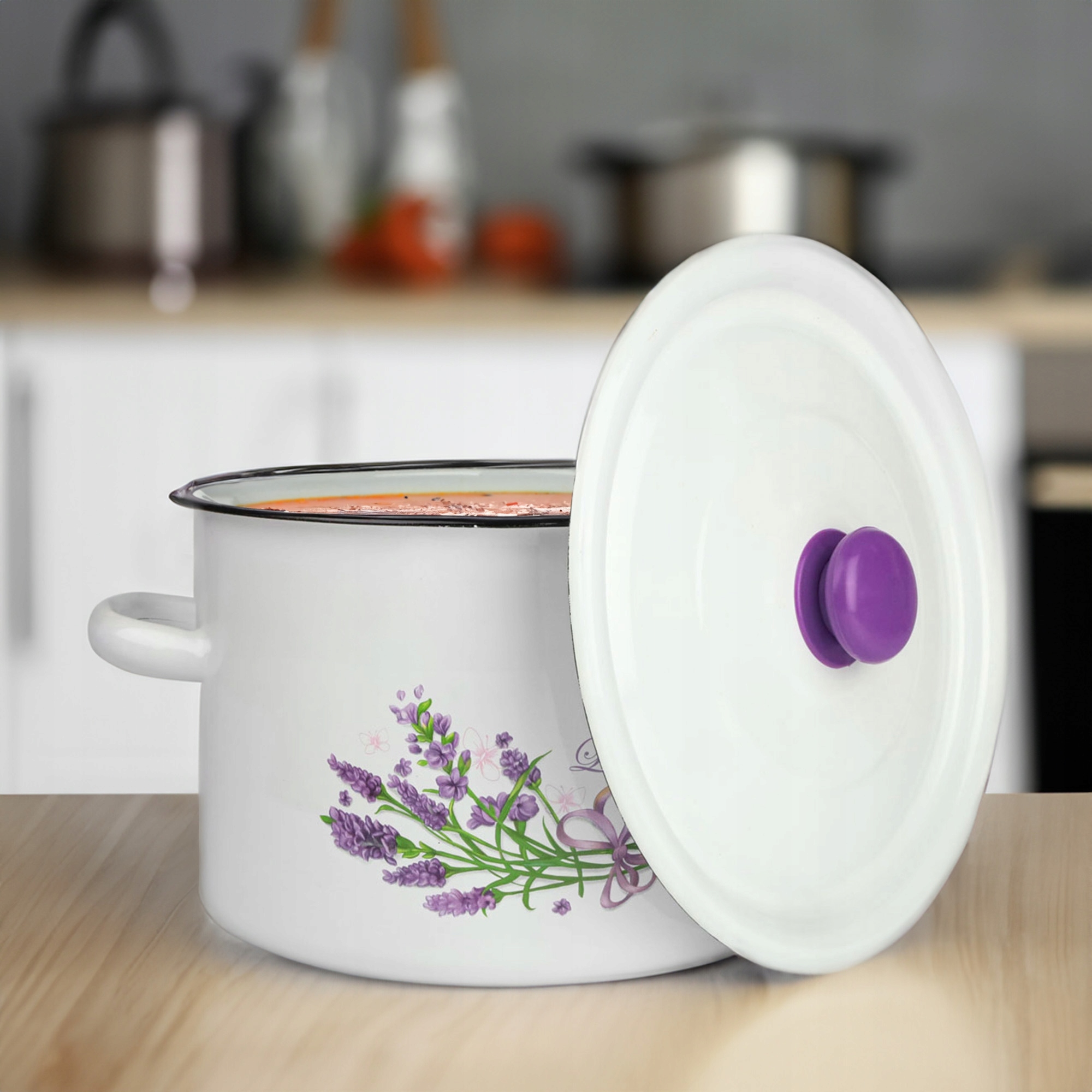 GARNEK EMALIOWANY POWIDLAK 7 L Z POKRYWKĄ DO GOTOWANIA POTRAW PRZETWORÓW