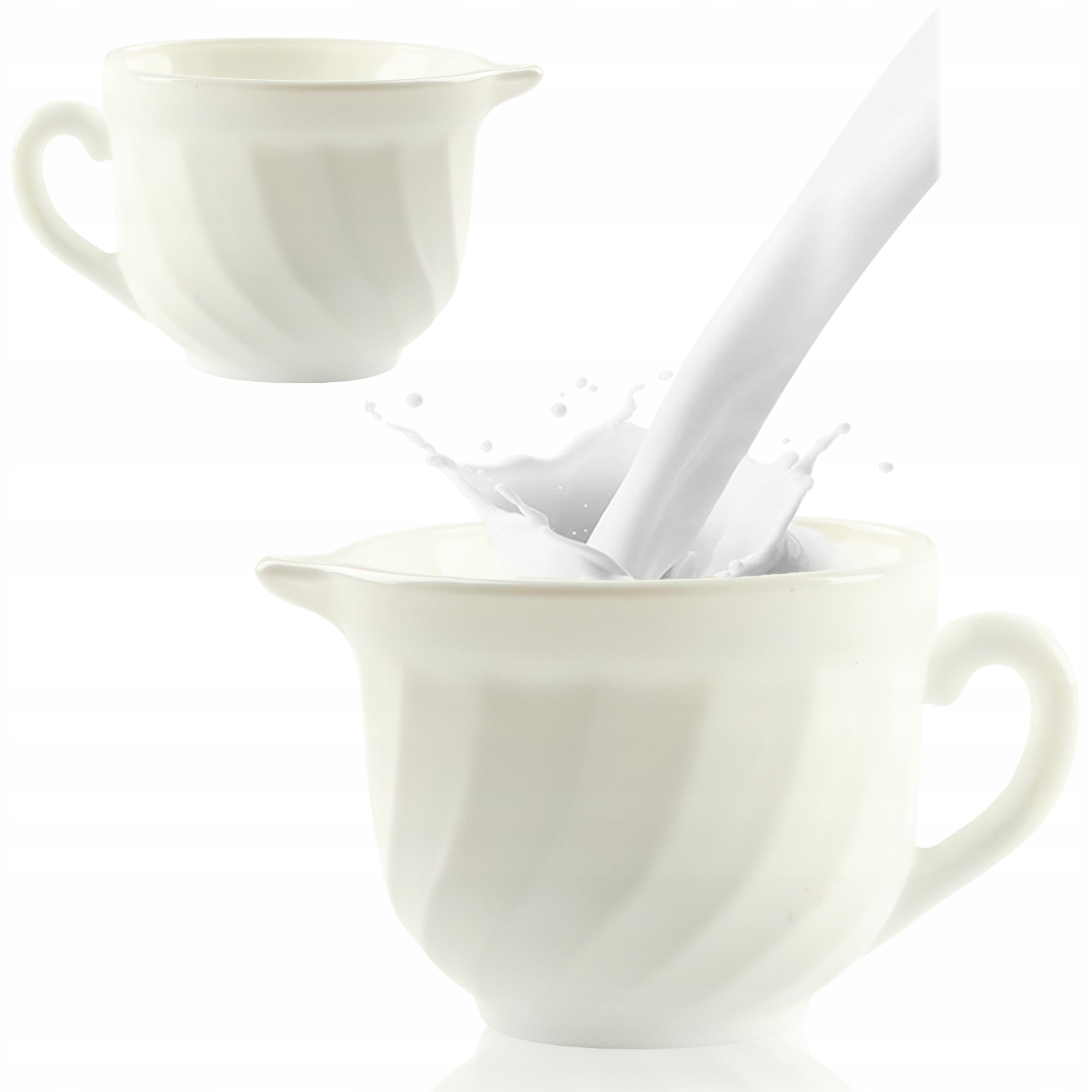 MLECZNIK PORCELANOWY DZBANUSZEK DO MLEKA DZBANEK NA ŚMIETANKĘ BIAŁY 190 ML