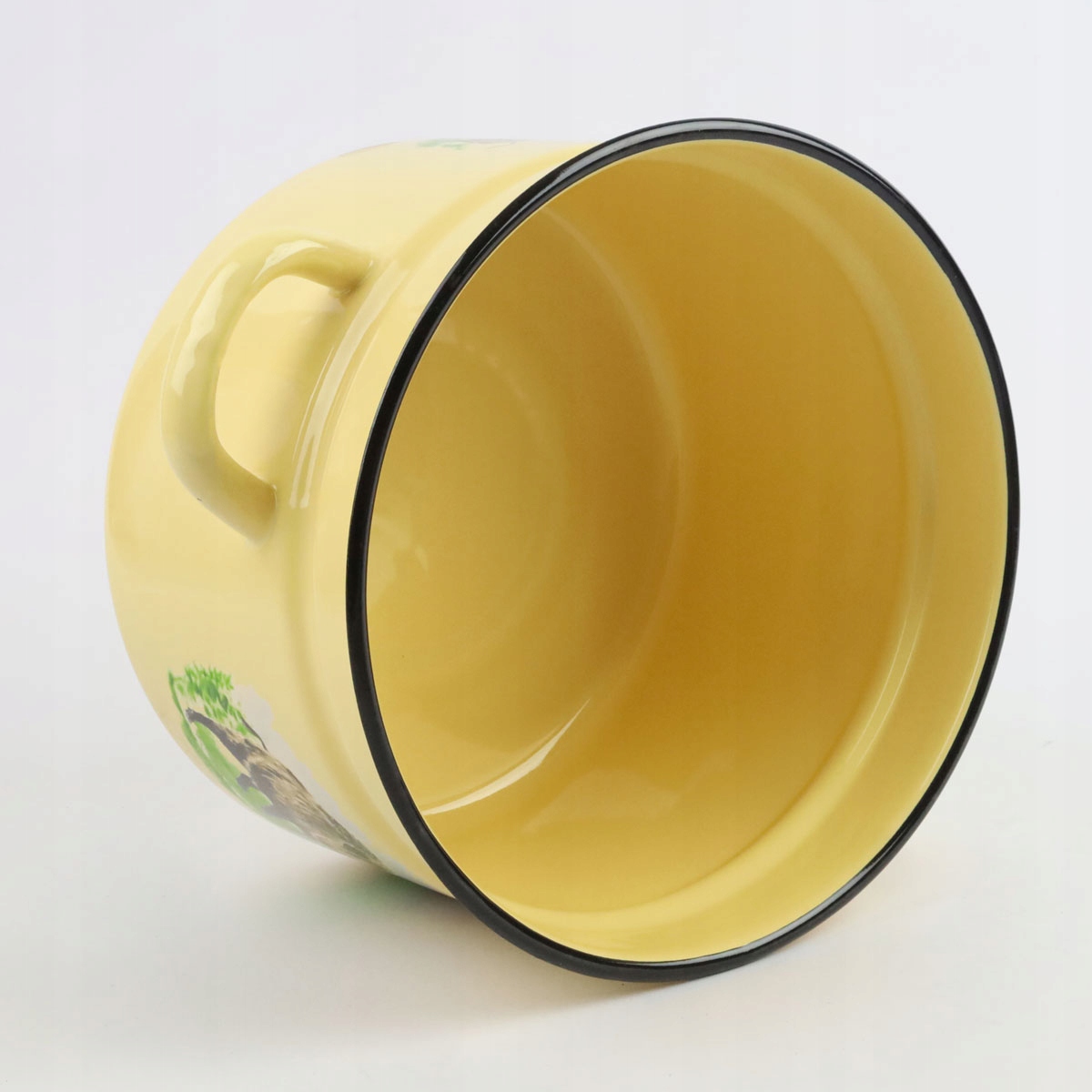 GARNEK EMALIOWANY 9 L Z POKRYWKĄ WZÓR DZIK DO GOTOWANIA POTRAW PRZETWORÓW