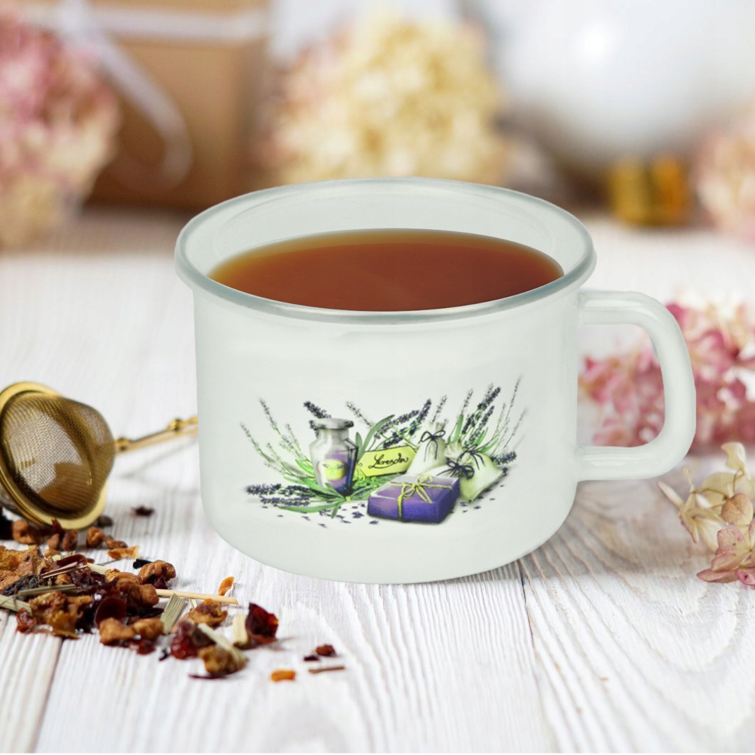 KUBEK DO MLEKA 10CM EMALIOWANY Z POKRYWKĄ INDUKCJA