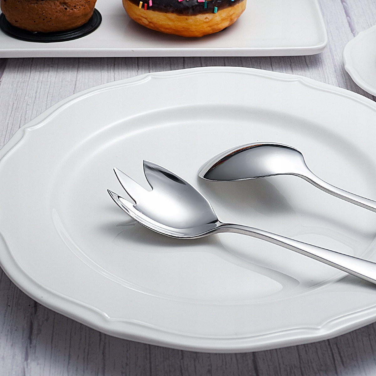 ZESTAW SZTUĆCE 72 elementów komplet SREBRNE 12 osób stal nierdzewna PUDEŁKO