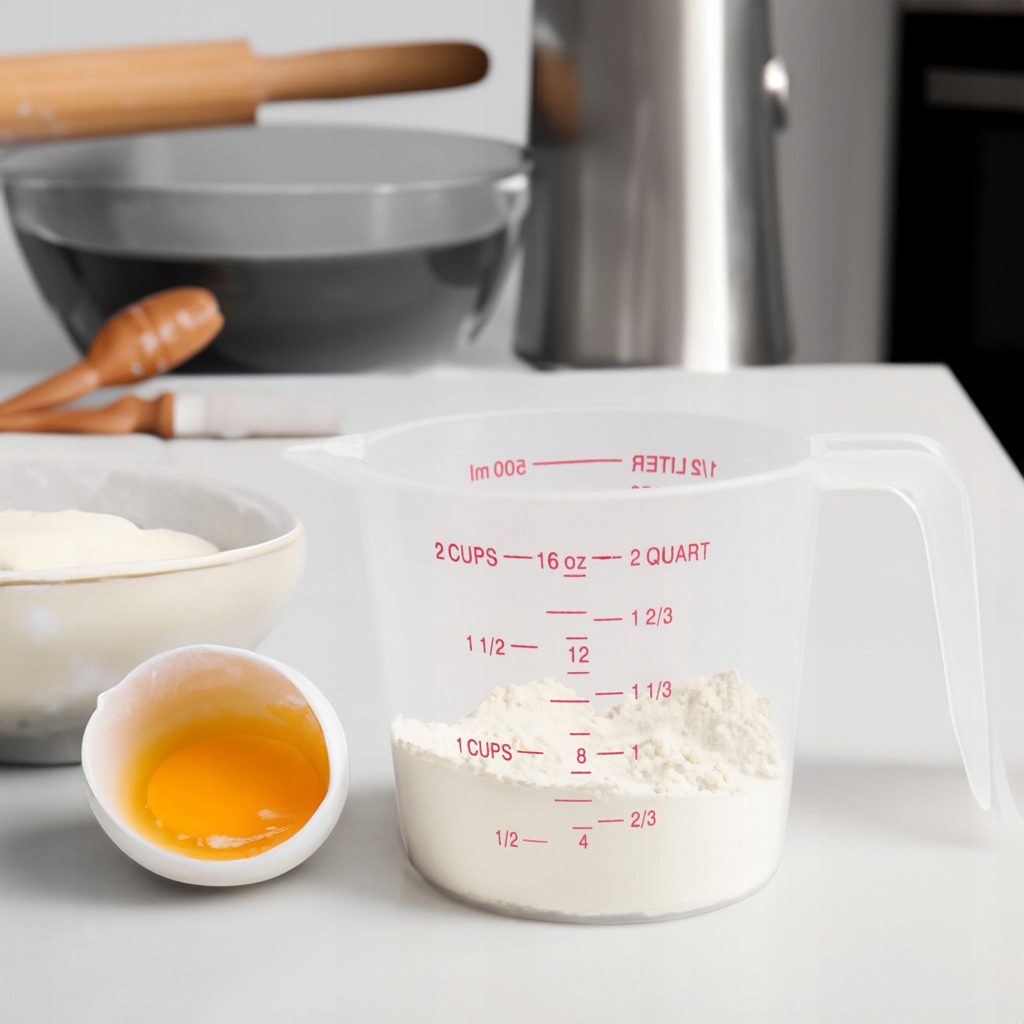 DZBANEK PLASTIKOWY Z MIARKĄ 500 ML IDEALNY DO PRECYZYJNEGO ODMIERZANIA