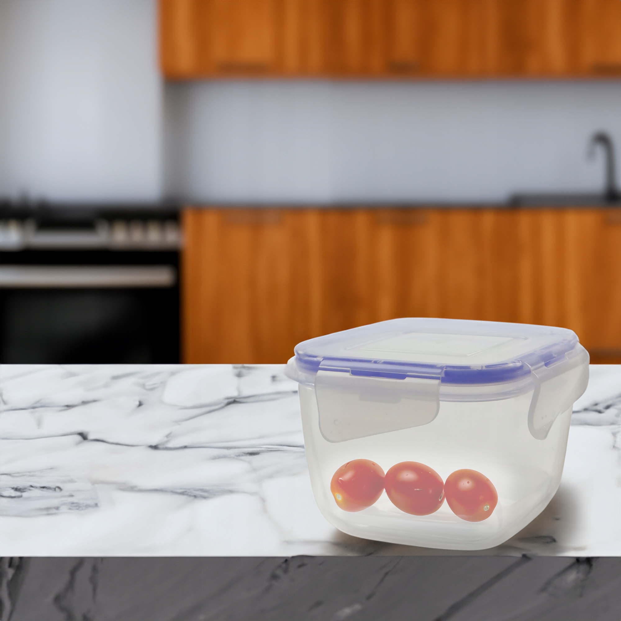 PLASTIKOWY POJEMNIK Z POKRYWKĄ NA ŻYWNOŚĆ ZAMYKANA MISKA 1,5L