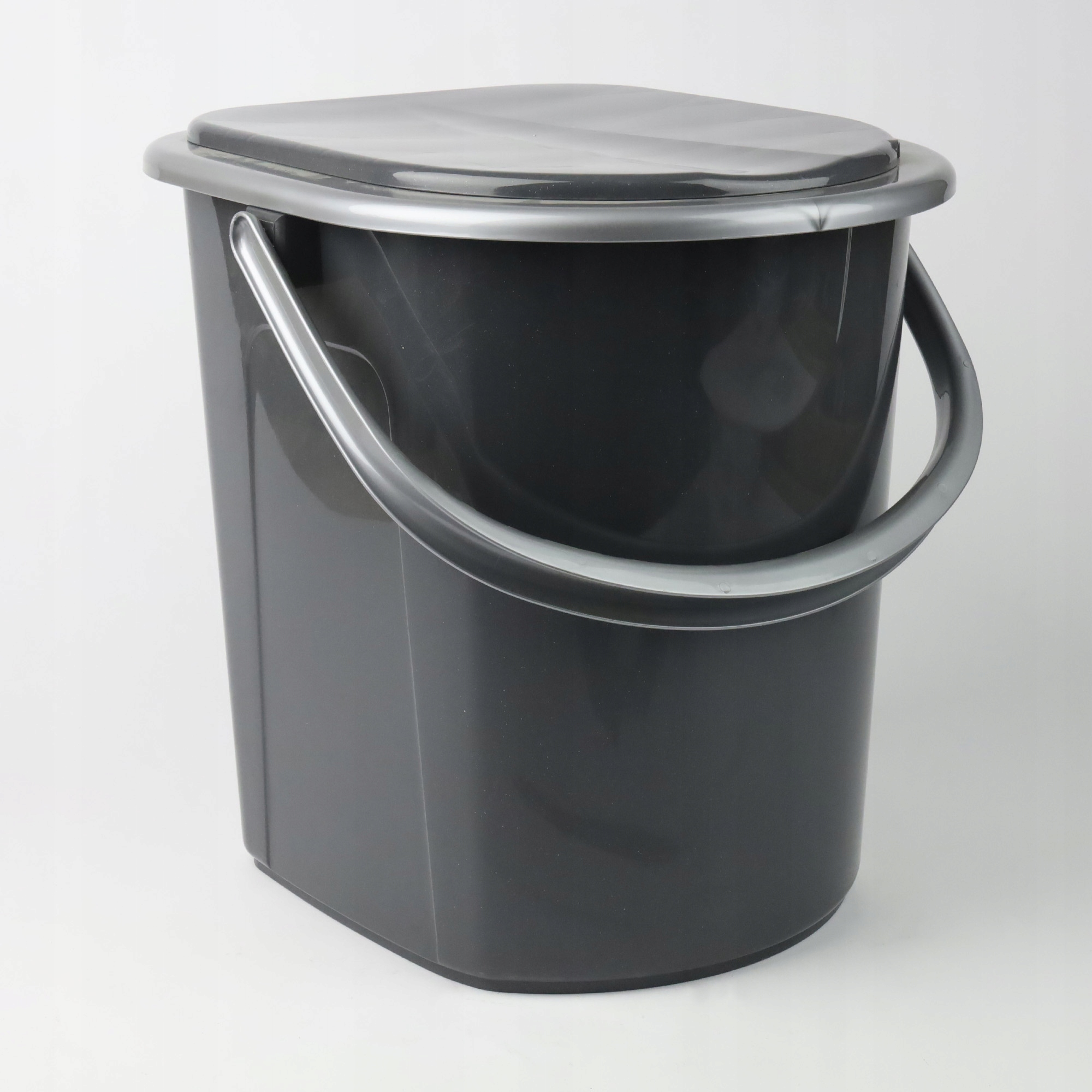 WIADRO WC MOBILNA TOALETA TURYSTYCZNA SZARA 22L Z POKRYWĄ I UCHWYTEM PODRÓŻ