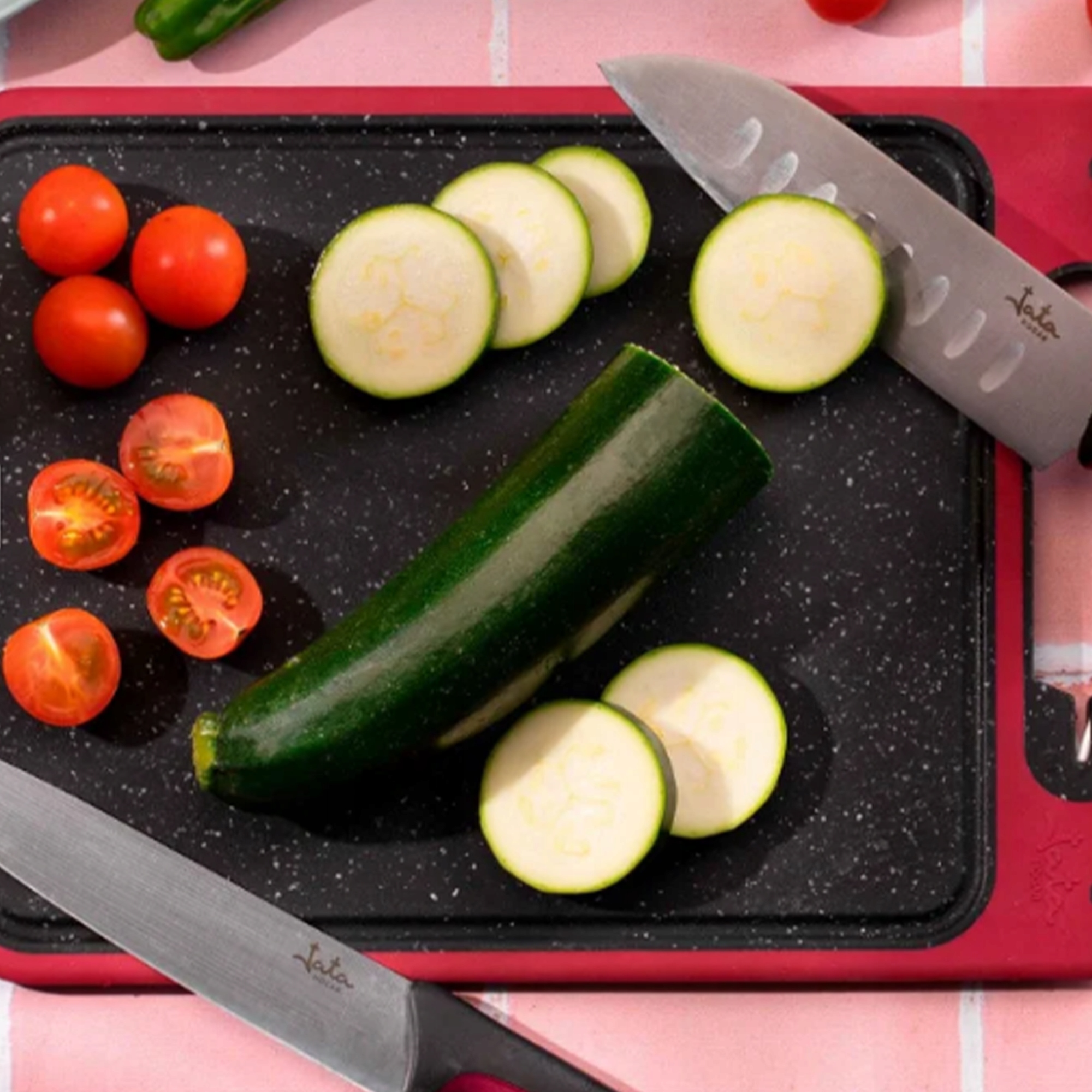 DESKA DO KROJENIA WARZYW OWOCÓW MIĘSA Z OSTRZAŁKĄ DO NOŻY UCHWYTEM KUCHENNA