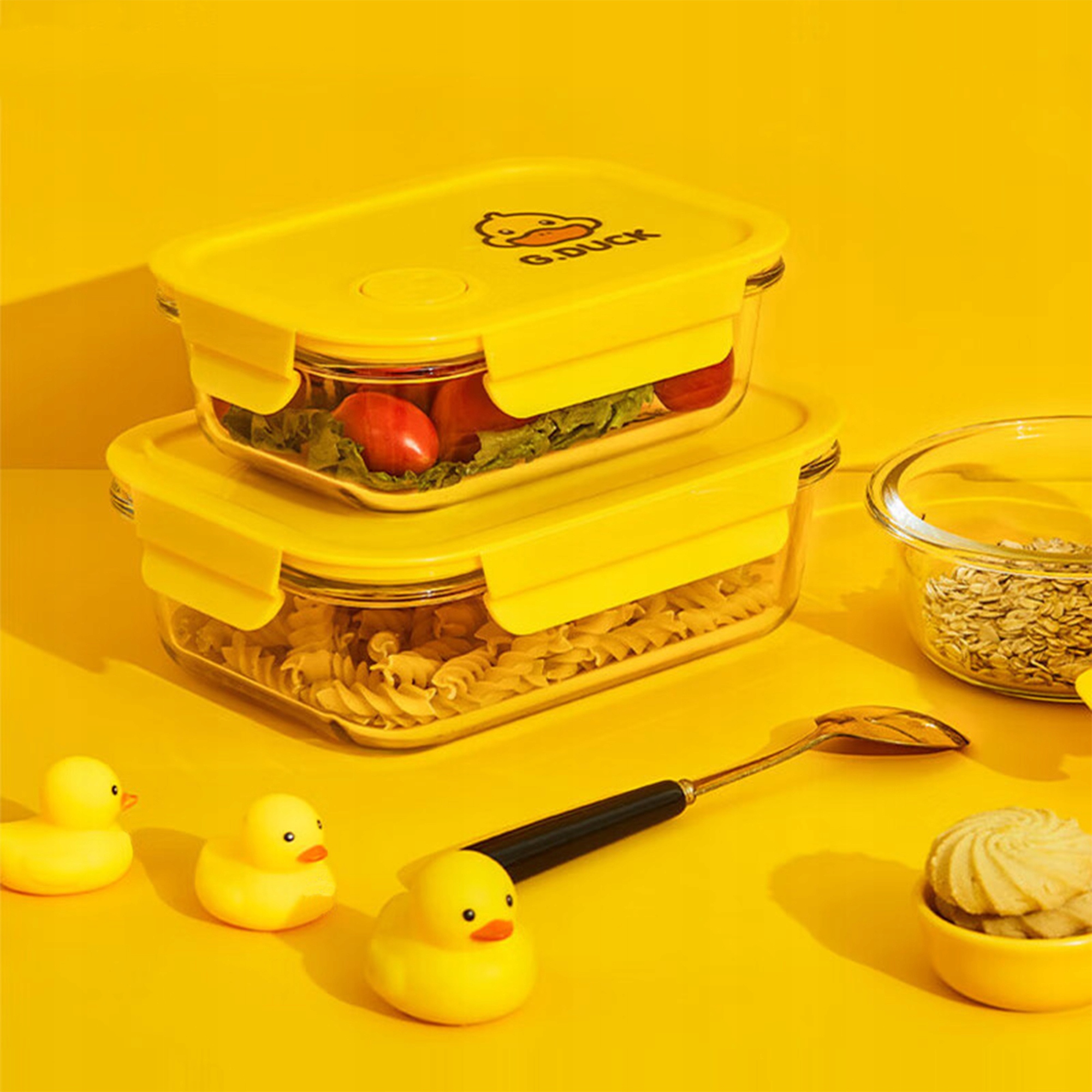 POJEMNIK NA ŻYWNOŚĆ DO PRZECHOWYWANIA SZKLANY ZAMYKANY PUDEŁKO ZACZEPY