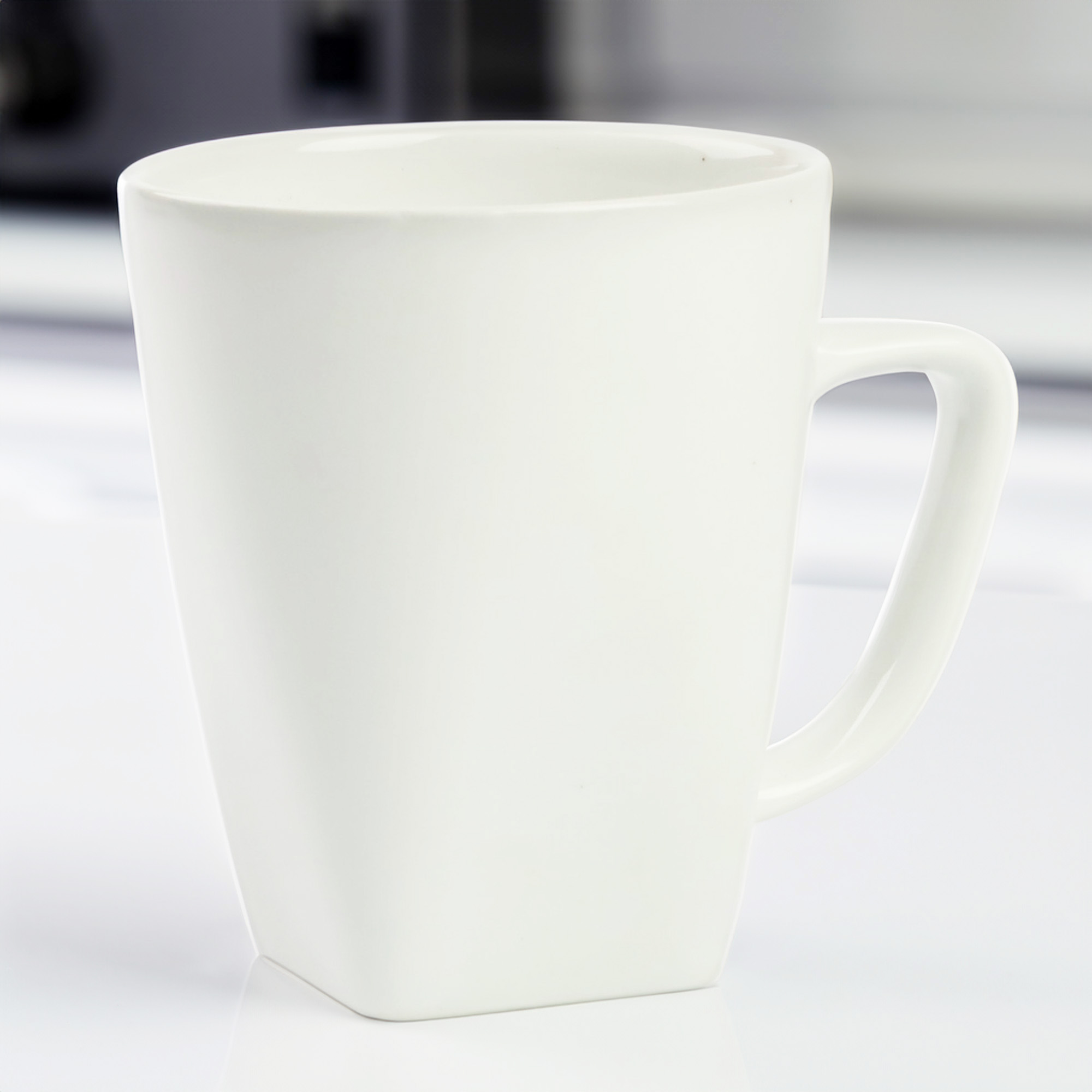 KUBEK PORCELANOWY DO KAWY HERBATY UNIWERSALNY BIAŁY 460ML Z UCHEM