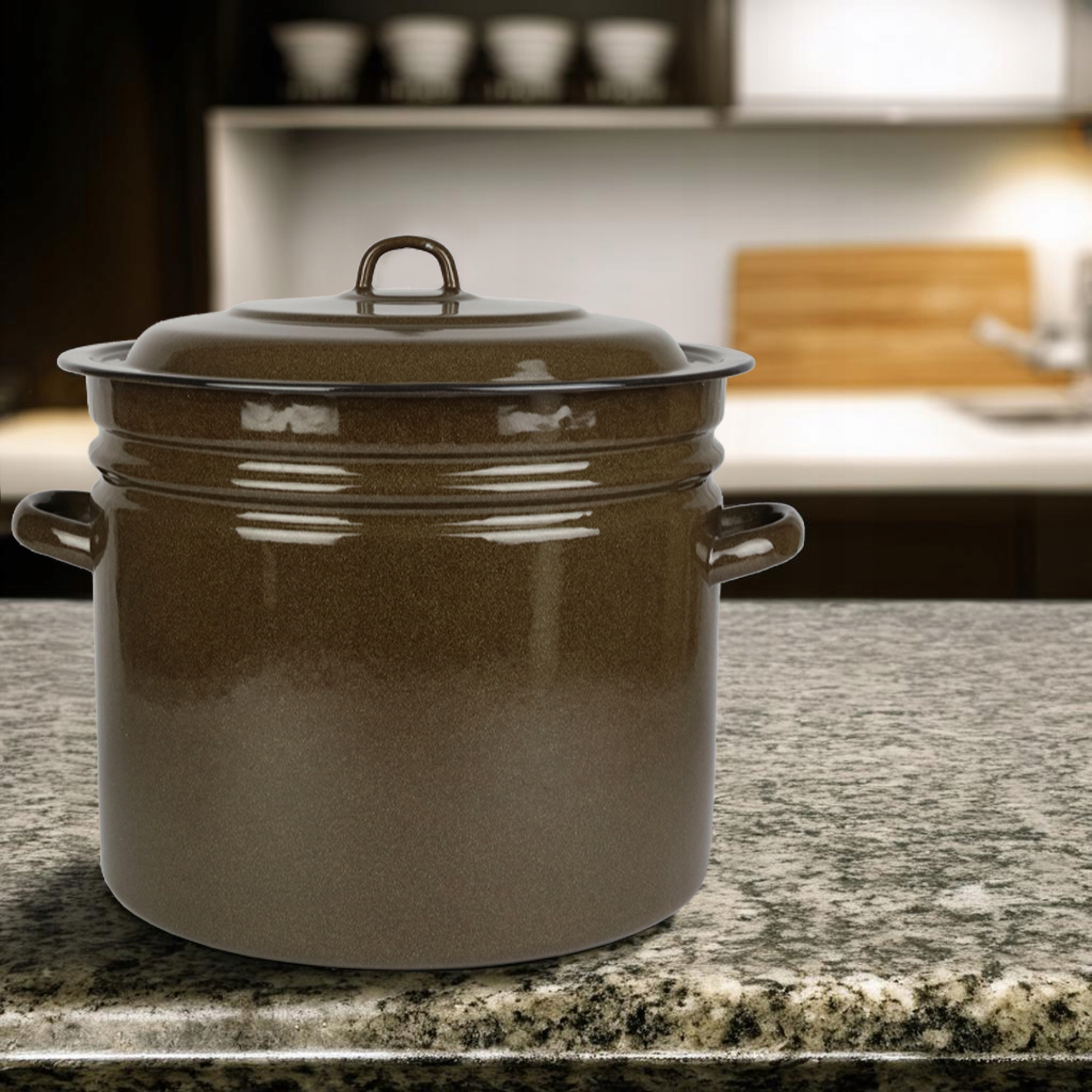 GARNEK EMALIOWANY XXL 40 L Z POKRYWKĄ DO GOTOWANIA POTRAW ZUP PRZETWORÓW