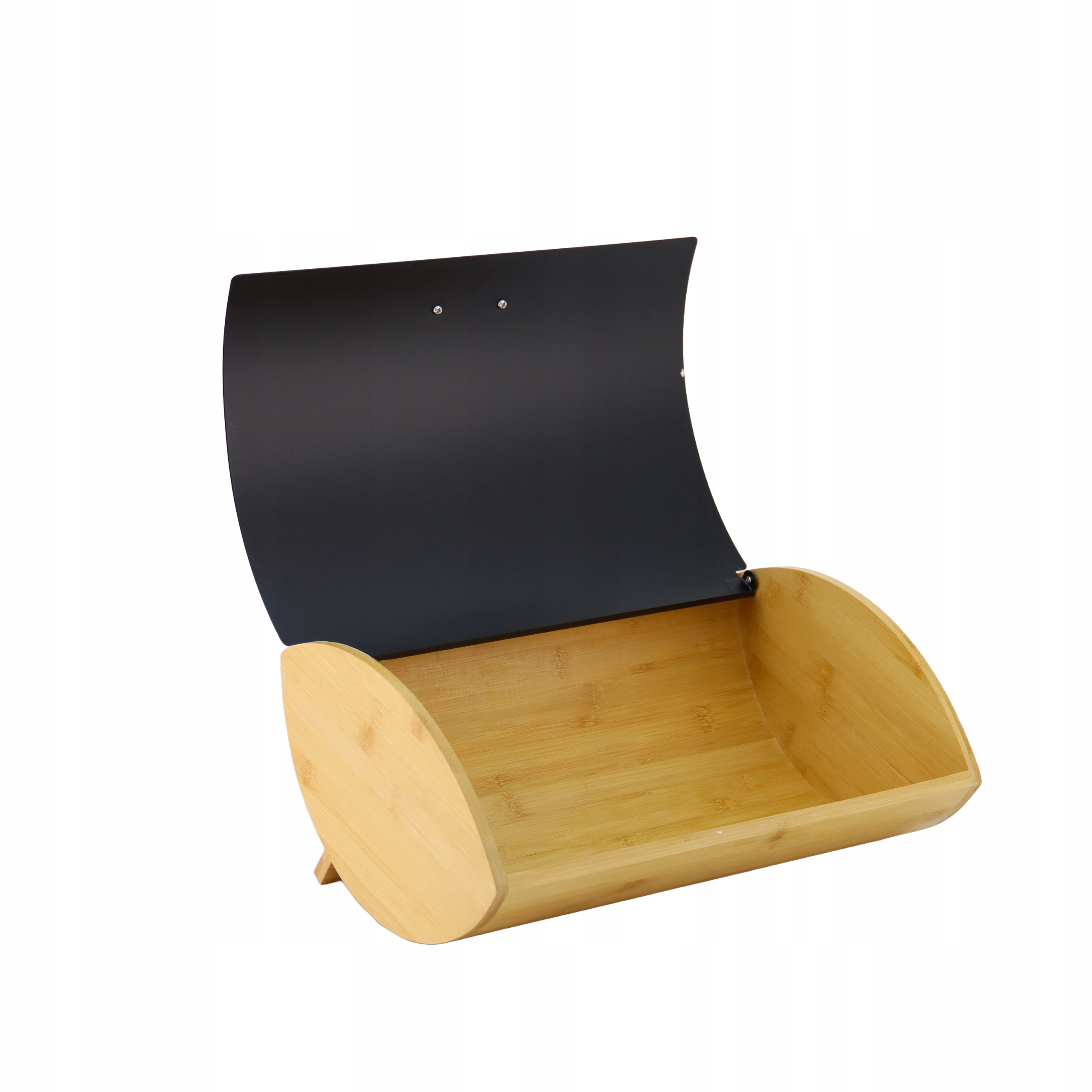 Chlebak pojemnik na pieczywo na chleb bułki stalowy bambusowy czarny