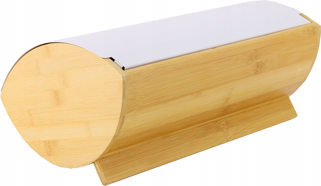 Chlebak pojemnik na pieczywo na chleb bułki stalowy bambusowy biały