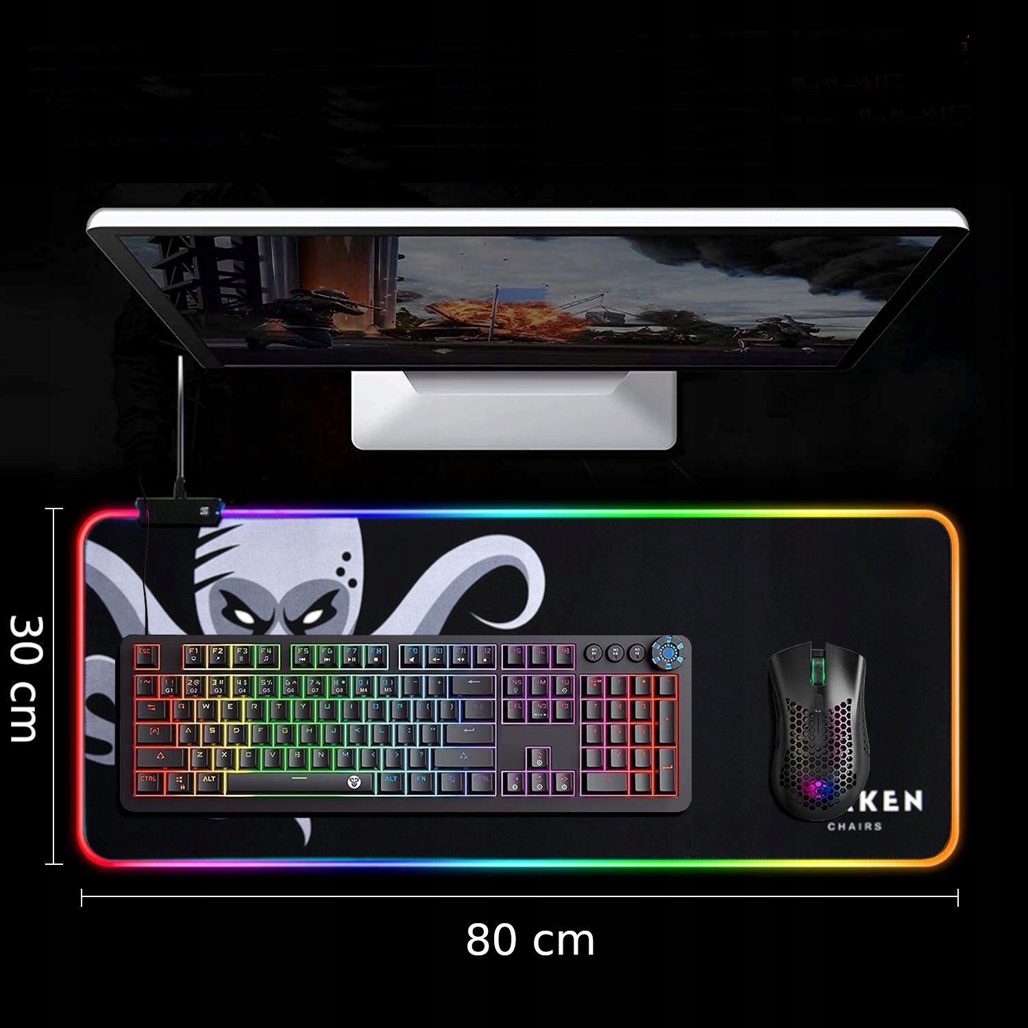 PODKŁADKA POD MYSZ GAMINGOWA RGB XXXL mousepad LED