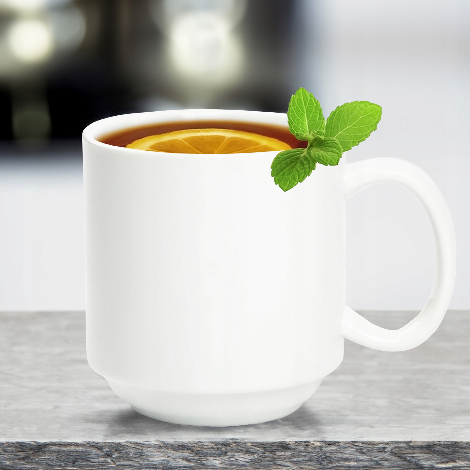 KUBEK PORCELANOWY BIAŁY 350ML Z UCHEM DO KAWY HERBATY UNIWERSALNY