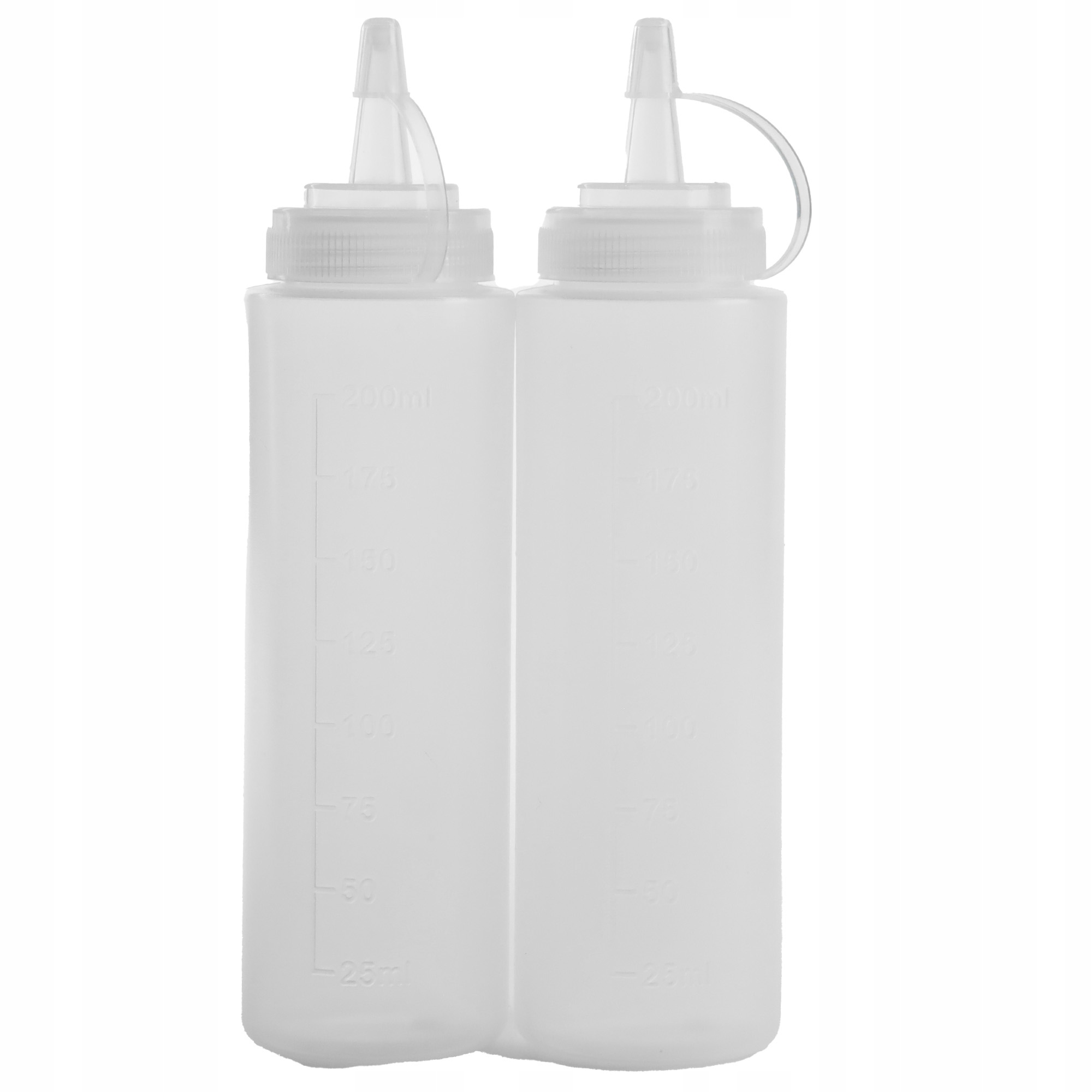 ZESTAW 2x BUTELKA DYSPENSER DOZOWNIK DO SOSÓW PRZEZROCZYSTY KUCHENNY 240 ML