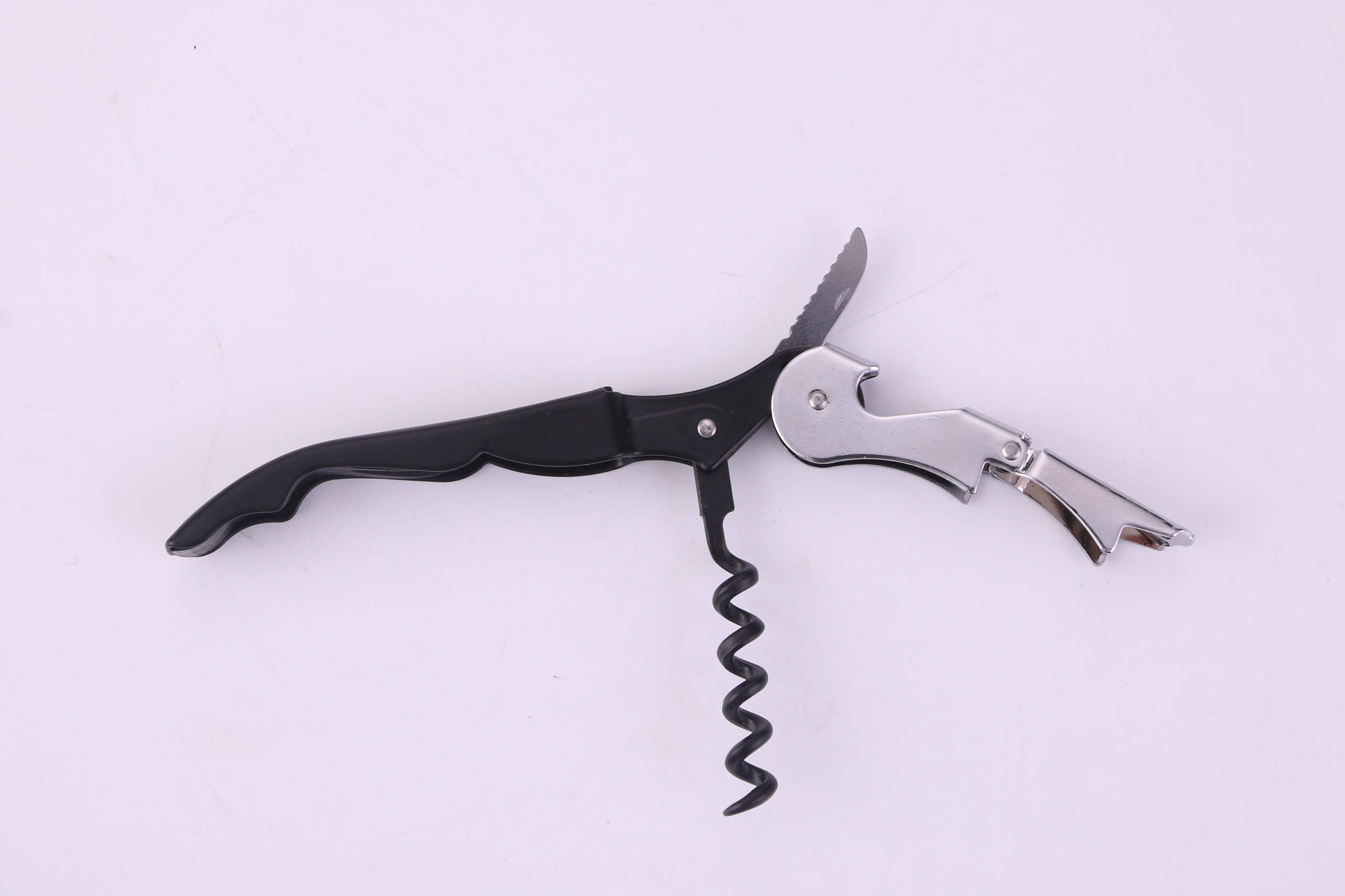 KORKOCIĄG 3 W 1 DO WINA STALOWY Z OTWIERACZEM DO BUTELEK OTWIERACZ I NOŻYK