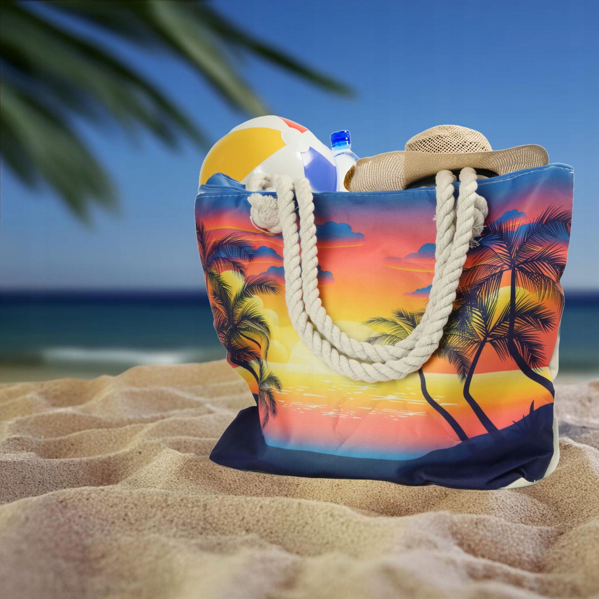 TORBA PLAŻOWA MIEJSKA MATERIAŁOWA Z PODSZEWKĄ SHOPPER NA RAMIĘ Z ZAMKIEM