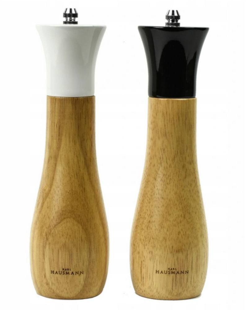 Zestaw komplet ręcznych młynków do mielenia soli i pieprzu drewniane 2 szt