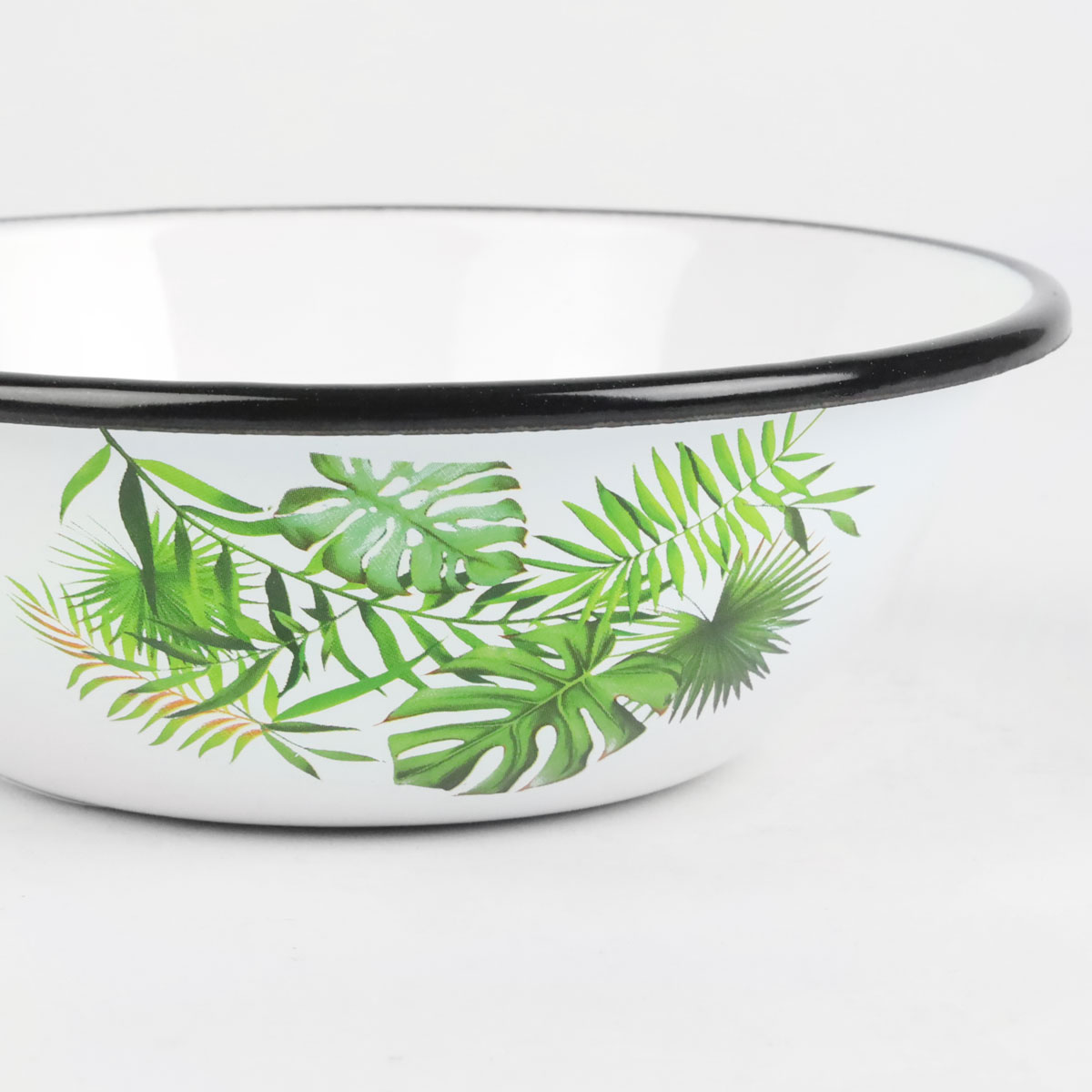 MISKA EMALIOWANA 25CM 2,5L WZÓR MONSTERA IDEALNA NA OWOCE I WARZYWA