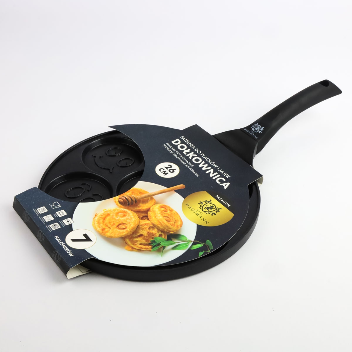 PATELNIA DO NALEŚNIKÓW PLACKÓW PANCAKES JAJEK HAMBURGERÓW ZE WZORAMI EMOJI