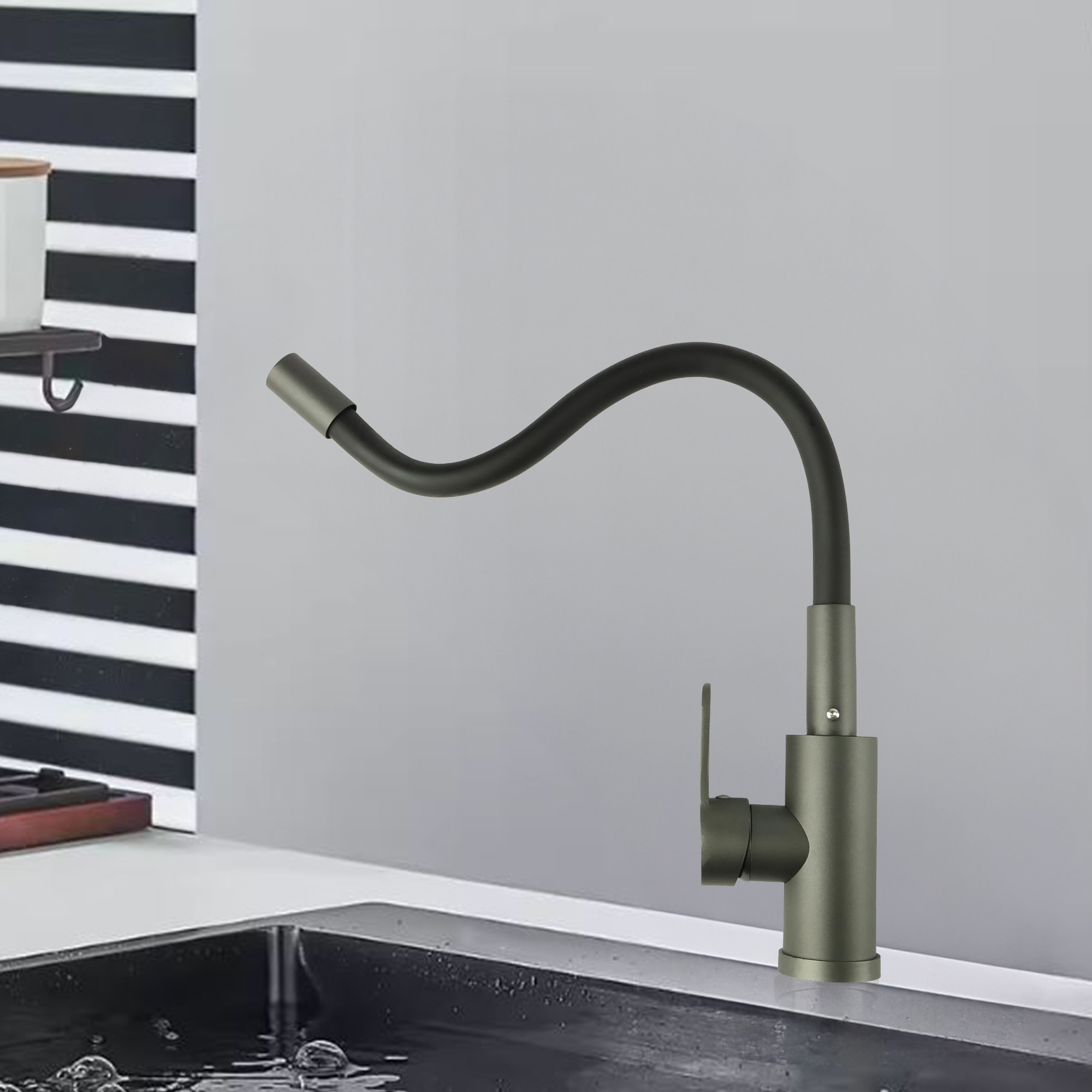 BATERIA KUCHENNA ELASTYCZNA WYLEWKA 360° KRAN GIĘTKA WYLEWKA ZLEWOZMYWAK