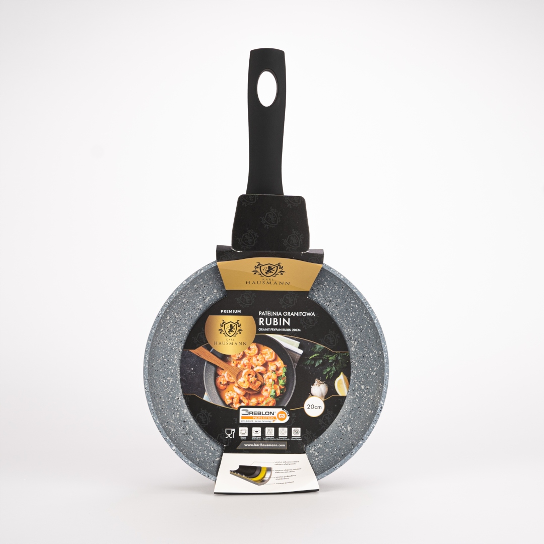 KOMPLET 4 PATELNI GRANITOWYCH INDUKCJA NON STICK