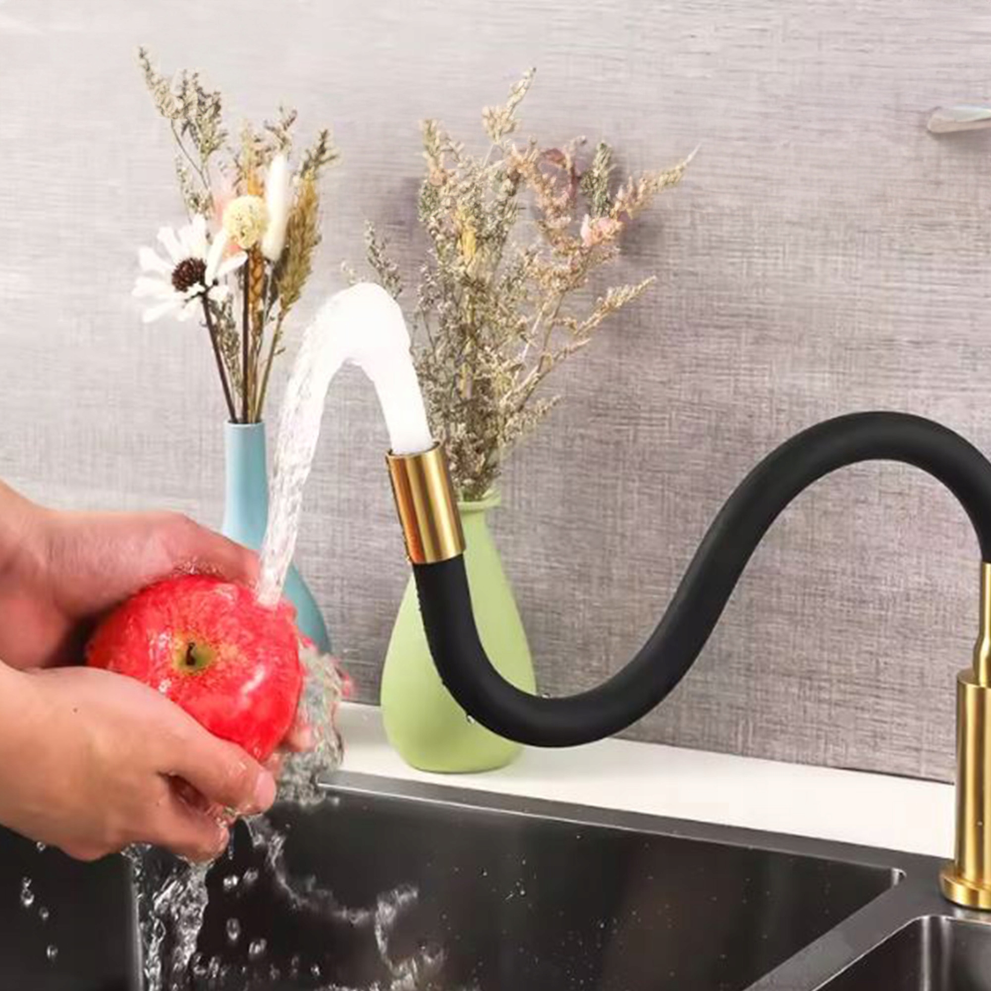 BATERIA KUCHENNA ELASTYCZNA WYLEWKA 360° KRAN GIĘTKA WYLEWKA ZLEWOZMYWAK