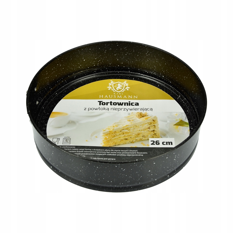 TORTOWNICA OKRĄGŁA 26 CM CZARNA DO CIASTA