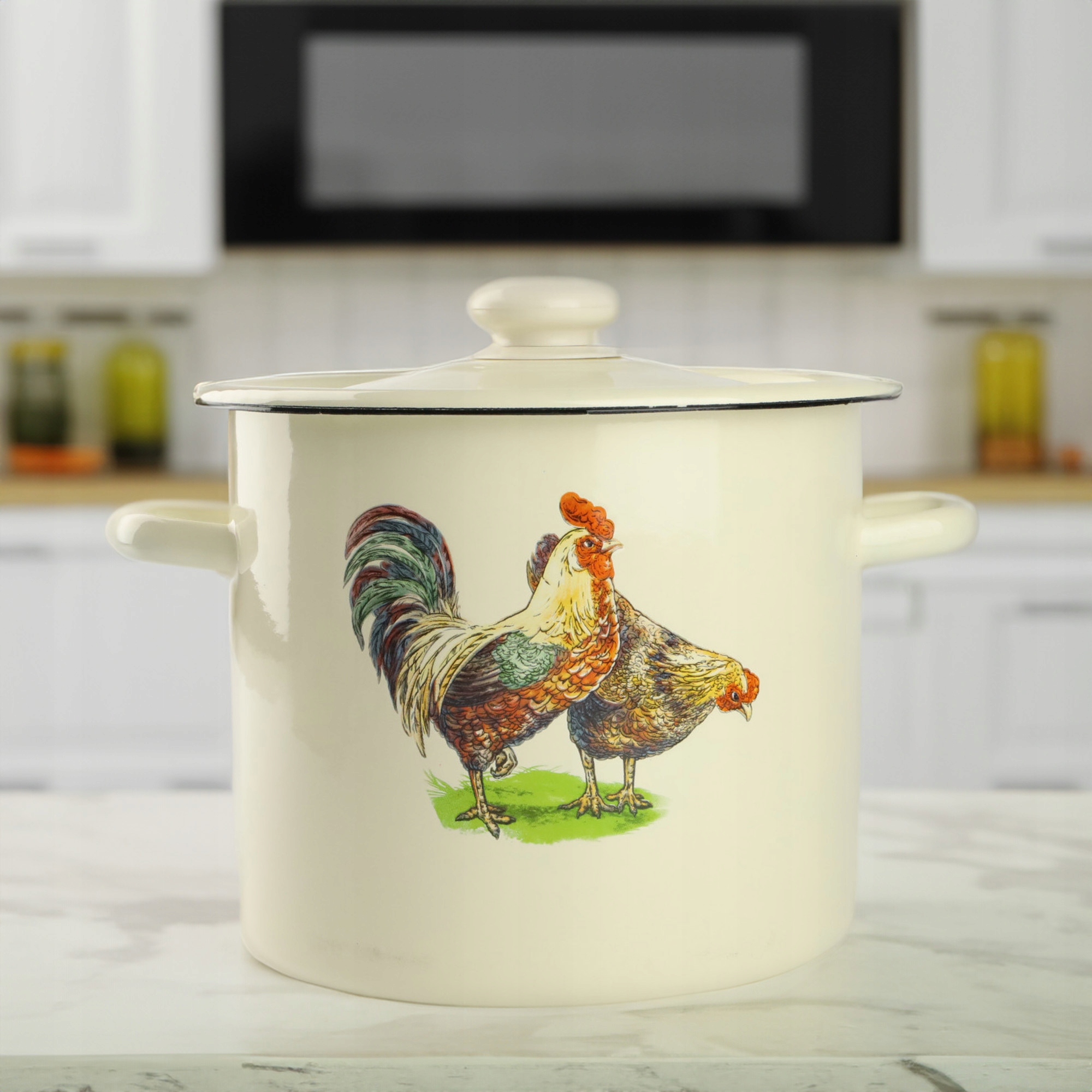 GARNEK EMALIOWANY POWIDLAK 7 L Z POKRYWKĄ DO GOTOWANIA POTRAW PRZETWORÓW