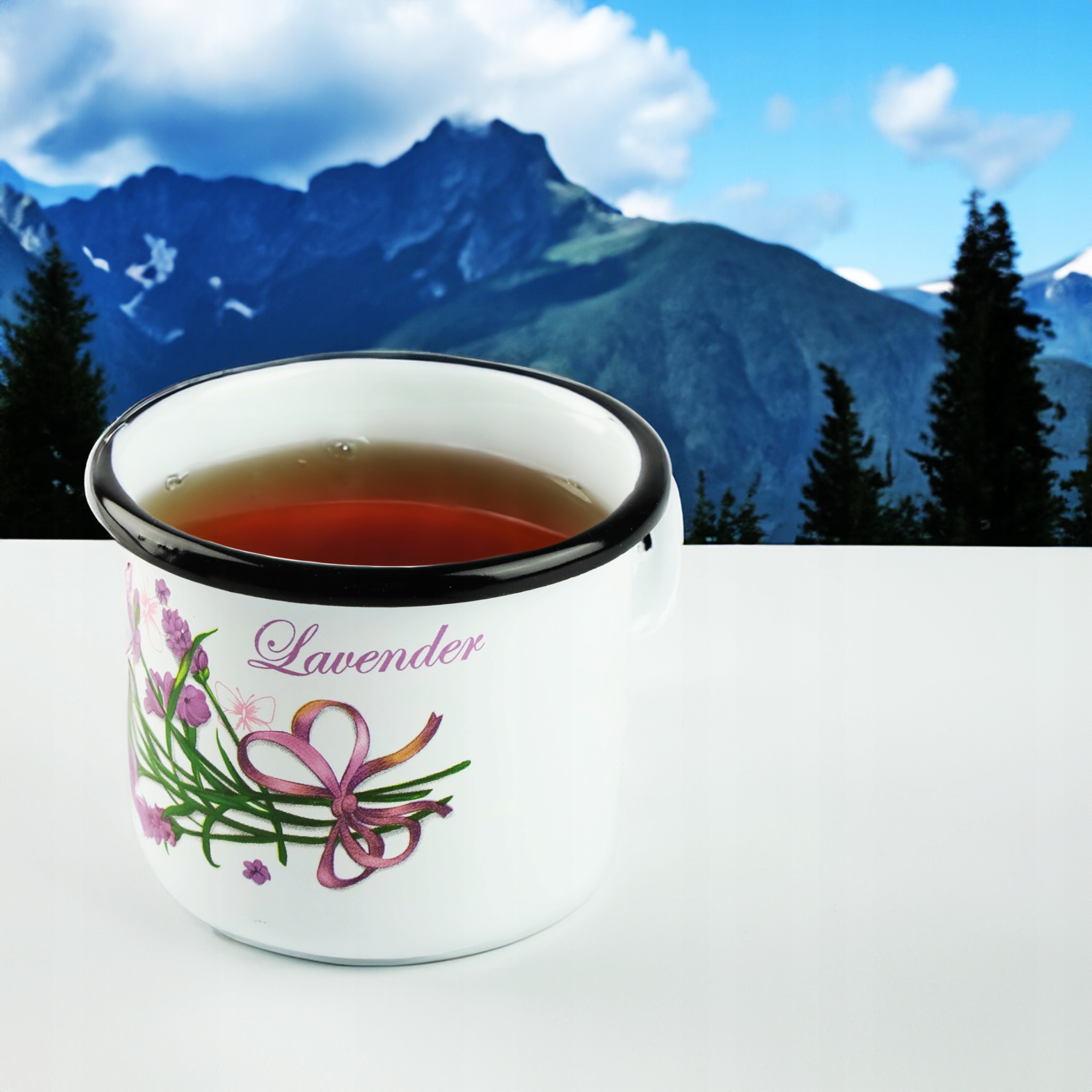 KUBEK SILESIA EMALIA 400 ML 9CM METALOWY KUBEK DO KAWY HERBATY OBOZOWY