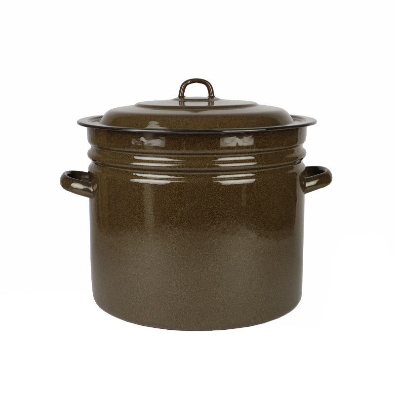 GARNEK EMALIOWANY XXL 40 L Z POKRYWKĄ DO GOTOWANIA POTRAW ZUP PRZETWORÓW