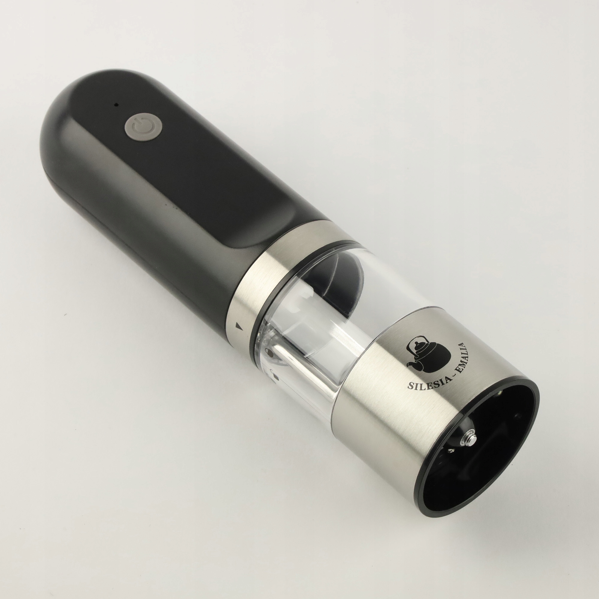 MŁYNEK ELEKTRYCZNY DO MIELENIA CZARNY PRZYPRAW SOLI PIEPRZU PRZYPRAW NA USB