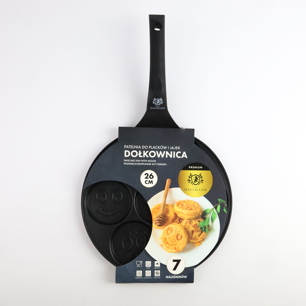 PATELNIA DO NALEŚNIKÓW PLACKÓW PANCAKES JAJEK HAMBURGERÓW ZE WZORAMI EMOJI