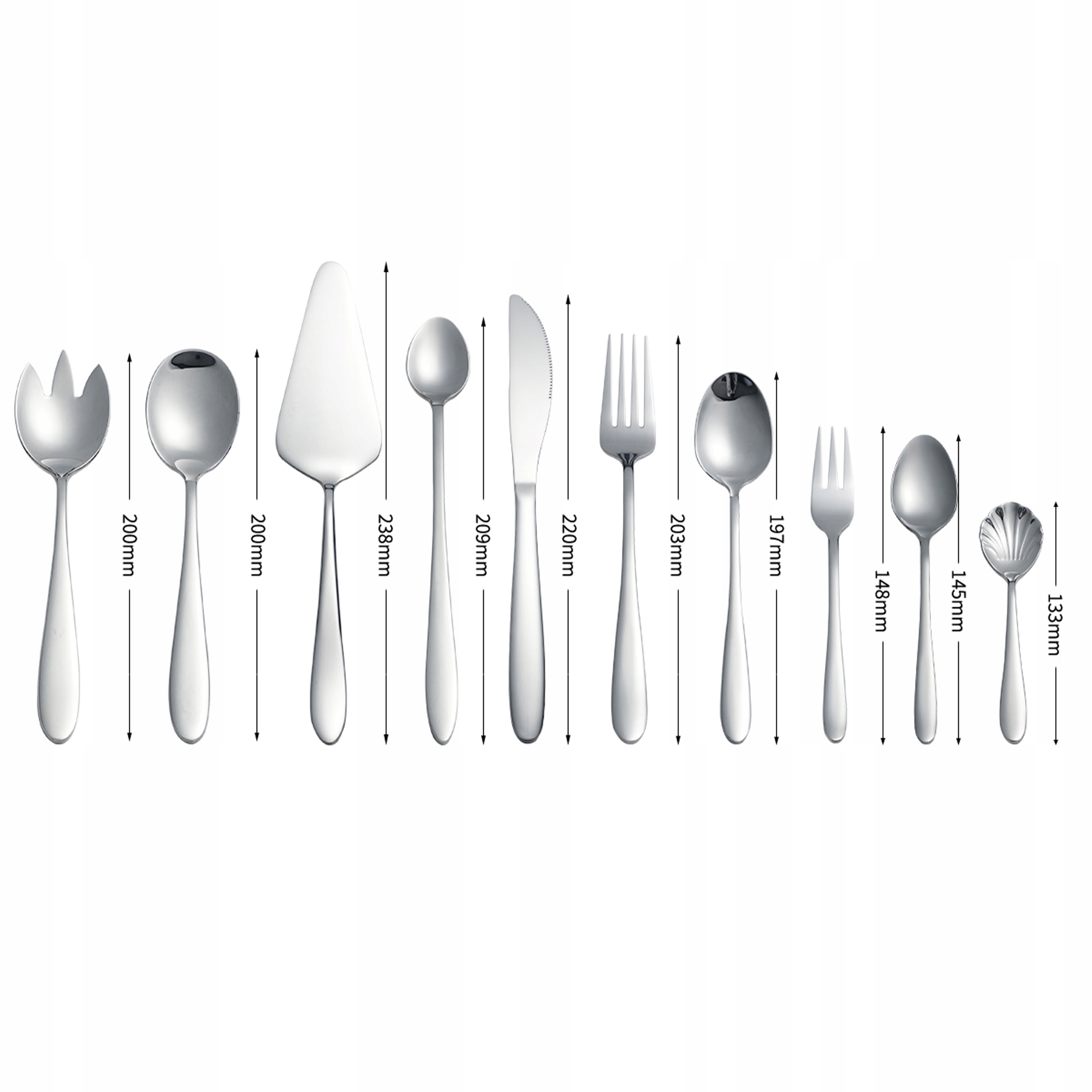 ZESTAW SZTUĆCE 72 elementów komplet SREBRNE 12 osób stal nierdzewna PUDEŁKO